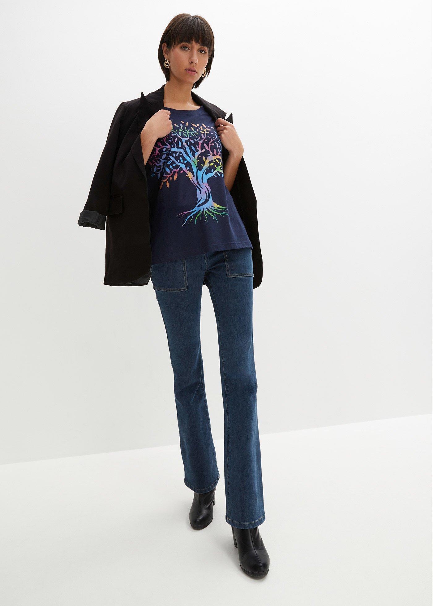 T-shirt z nadrukiem, bawełna organiczna - Bonprix