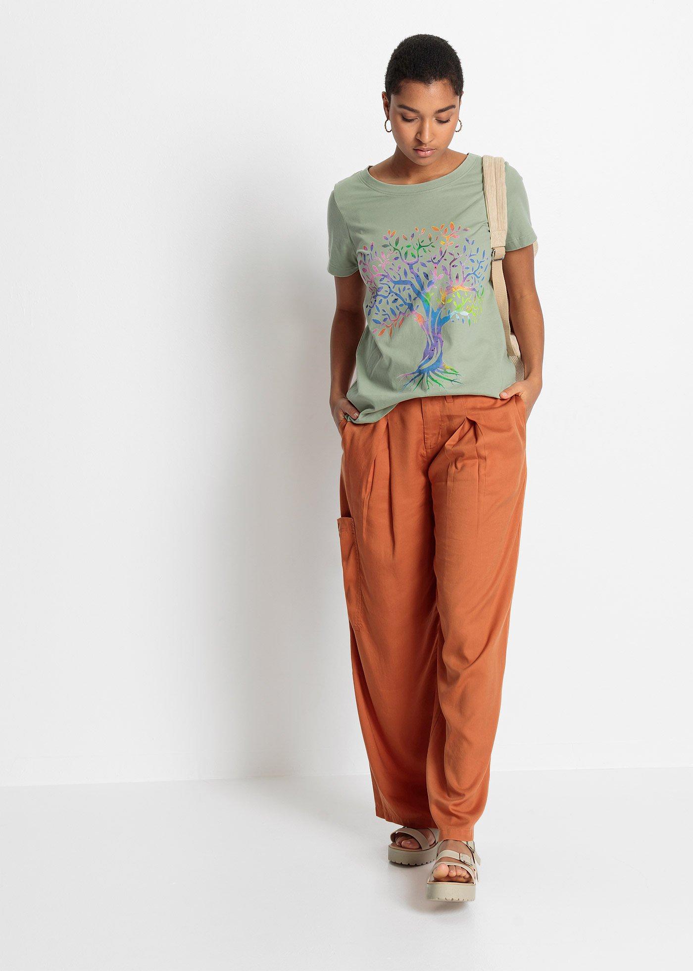 T-shirt z nadrukiem, bawełna organiczna - Bonprix