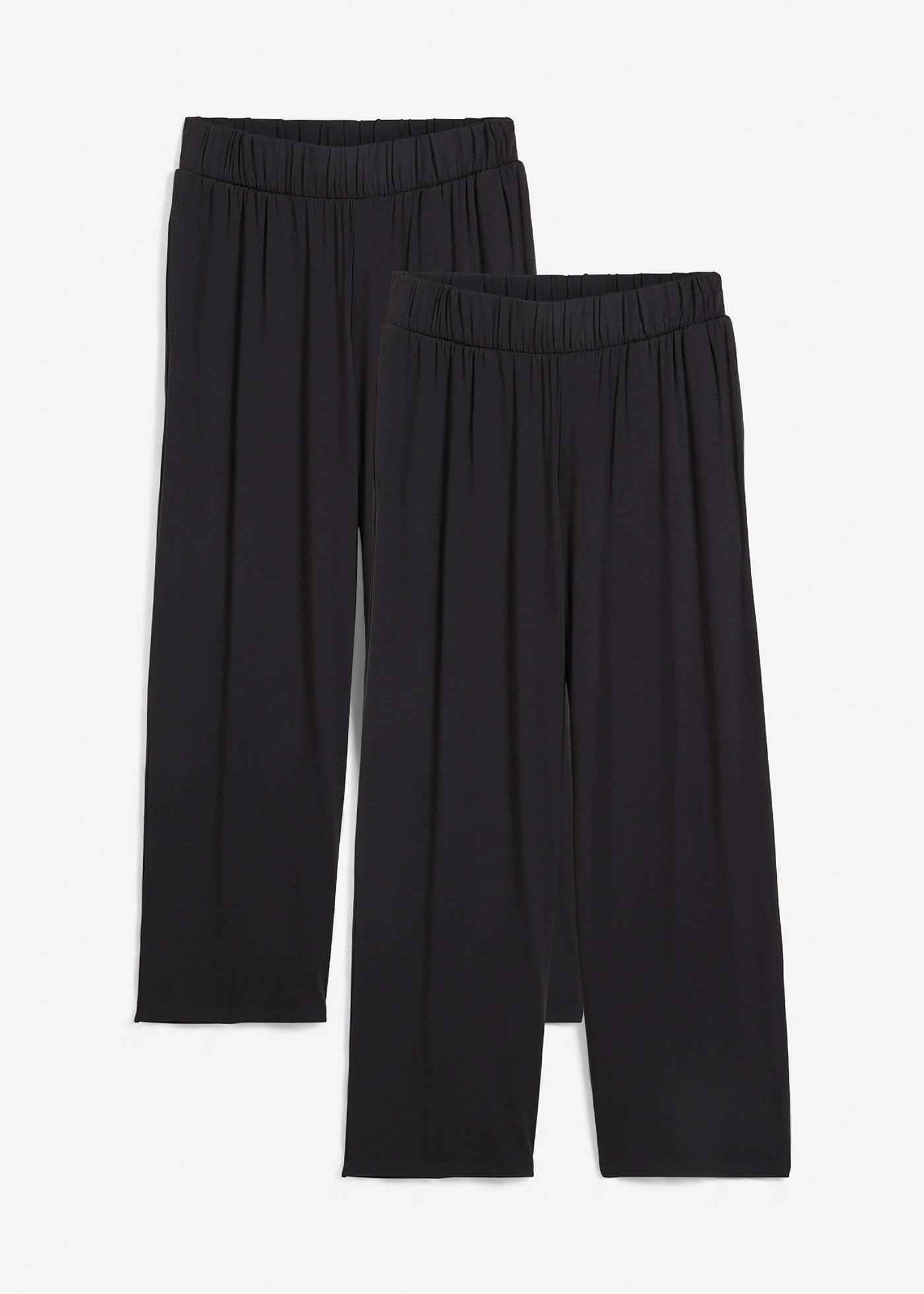 Lot de 2 pantalons 7/8 en jersey à taille haute