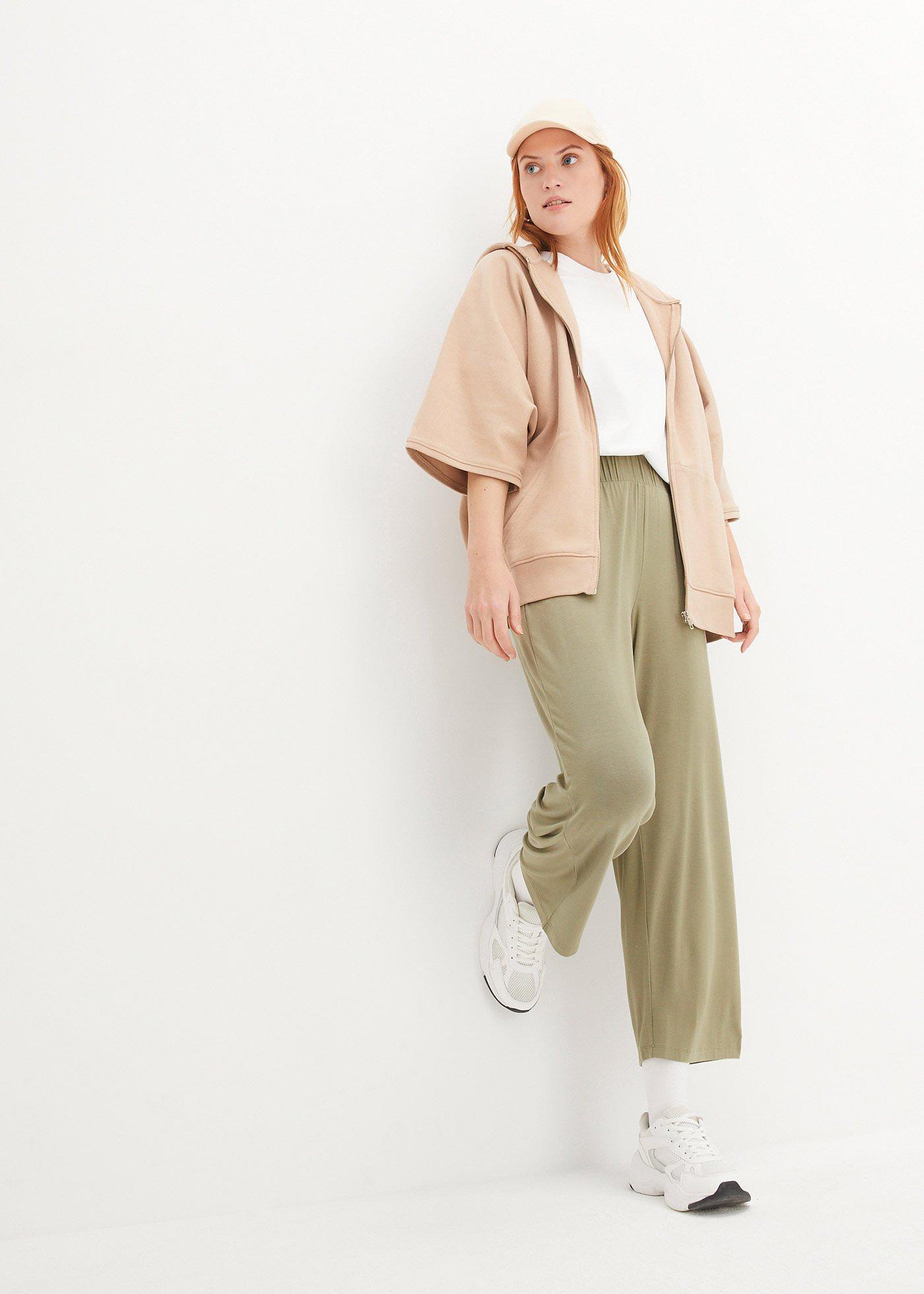 Spodnie shirtowe 7/8 high waist, 2 pary - Bonprix