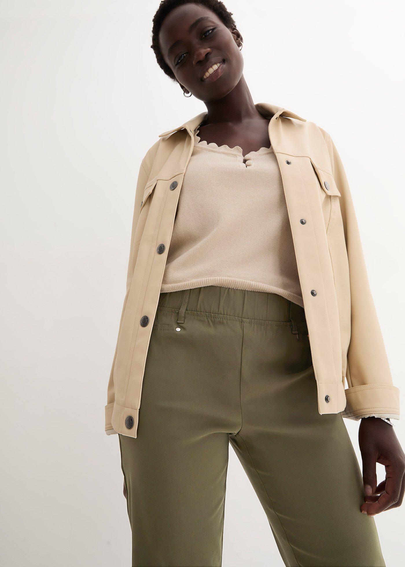 Rybaczki ze stretchem i pasem bez zamka - Bonprix