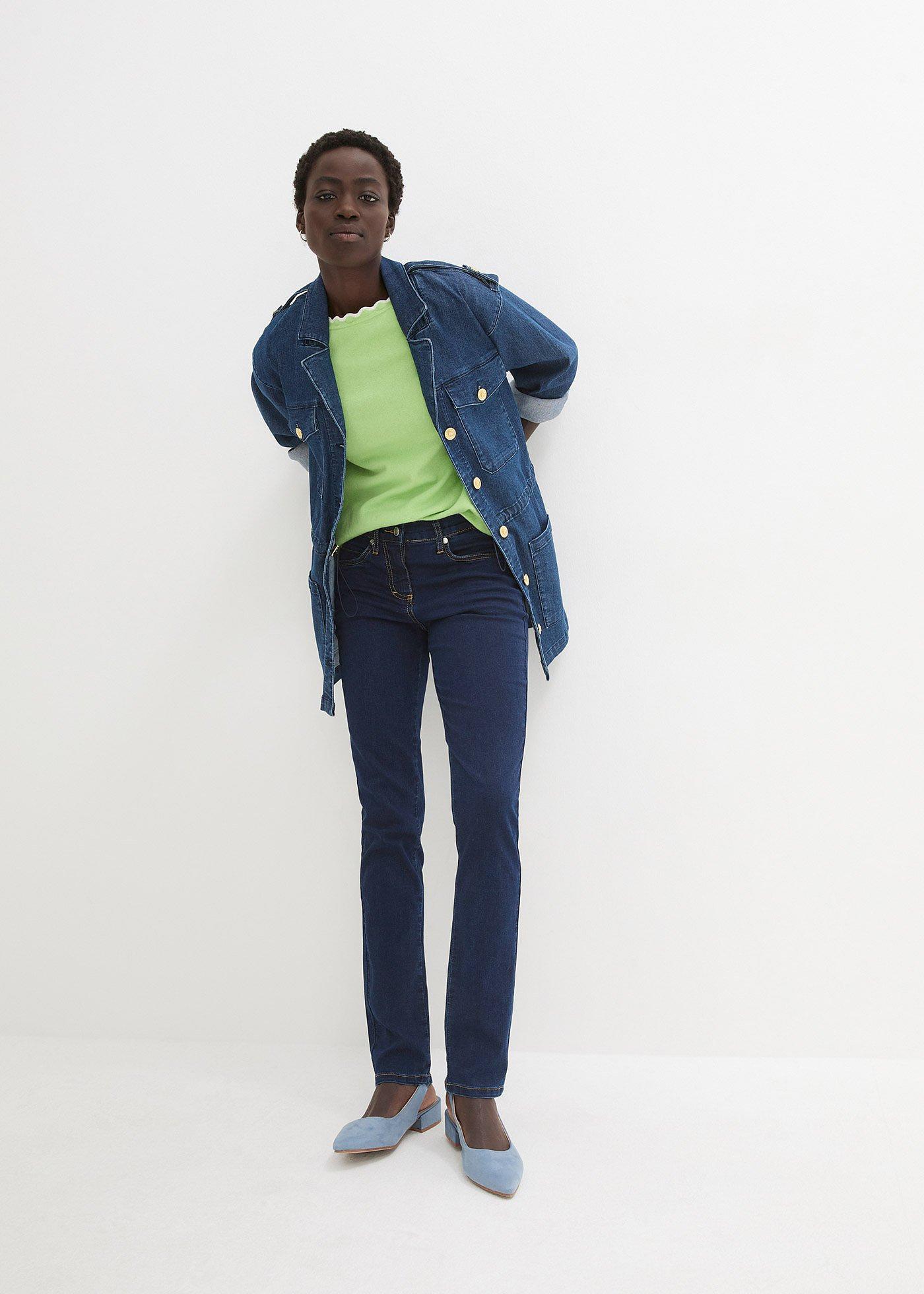 Dżinsy o kroju slim fit, mid waist, z dużą zawartością stretchu - Bonprix