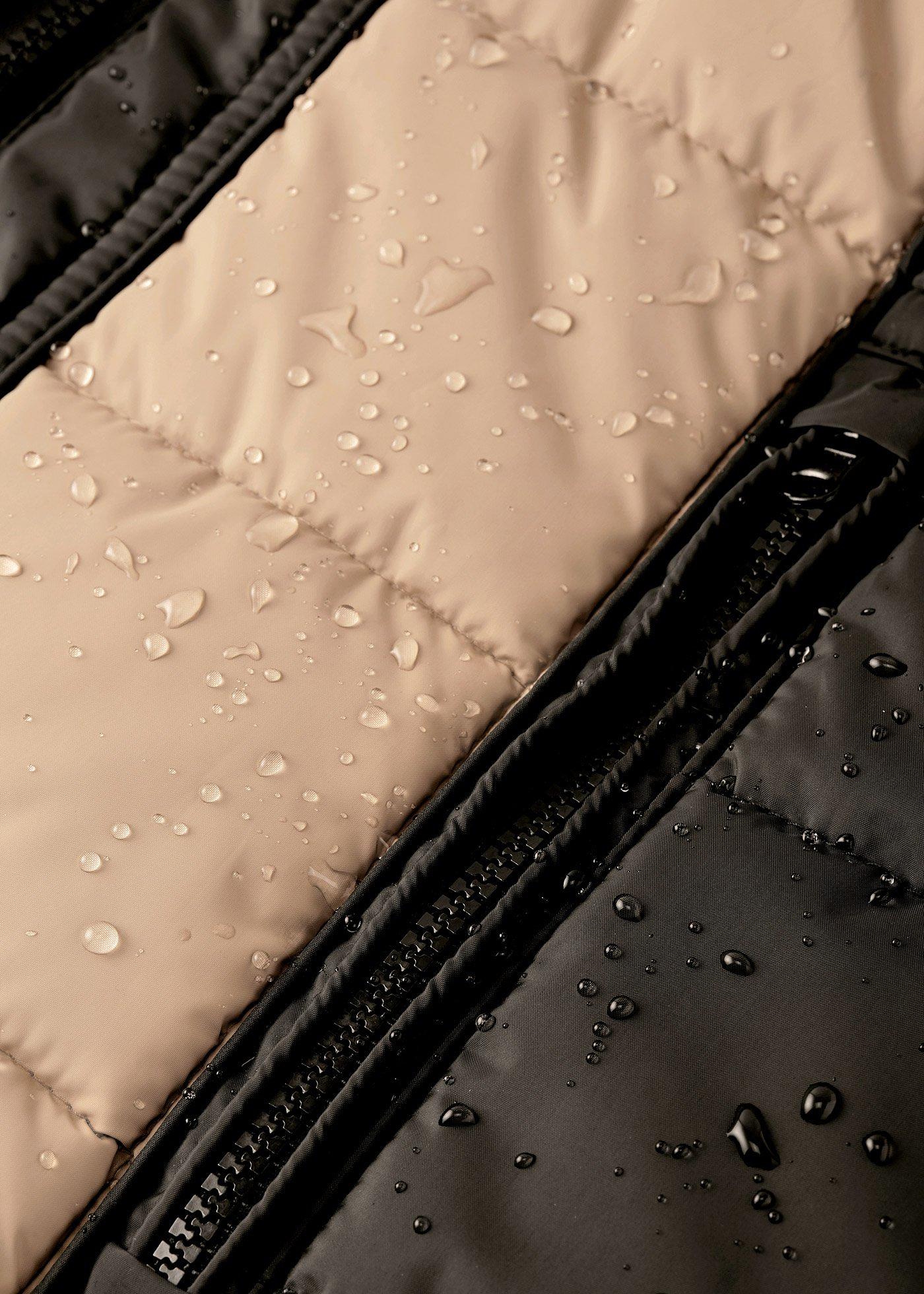 Krótki płaszcz outdoorowy ze sztucznym futerkiem, hydrofobowy - Bonprix