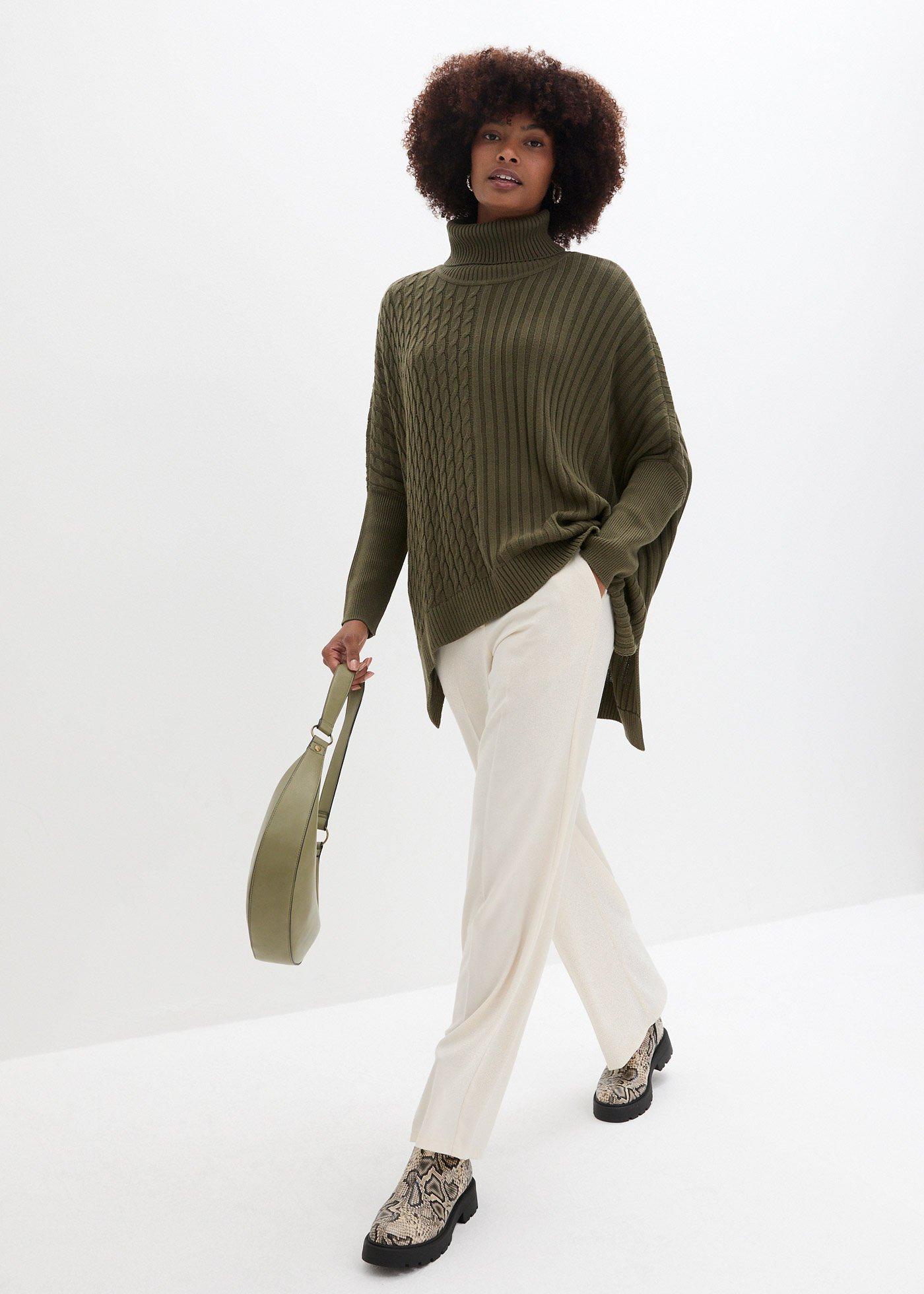 Sweter poncho oversize - Bonprix