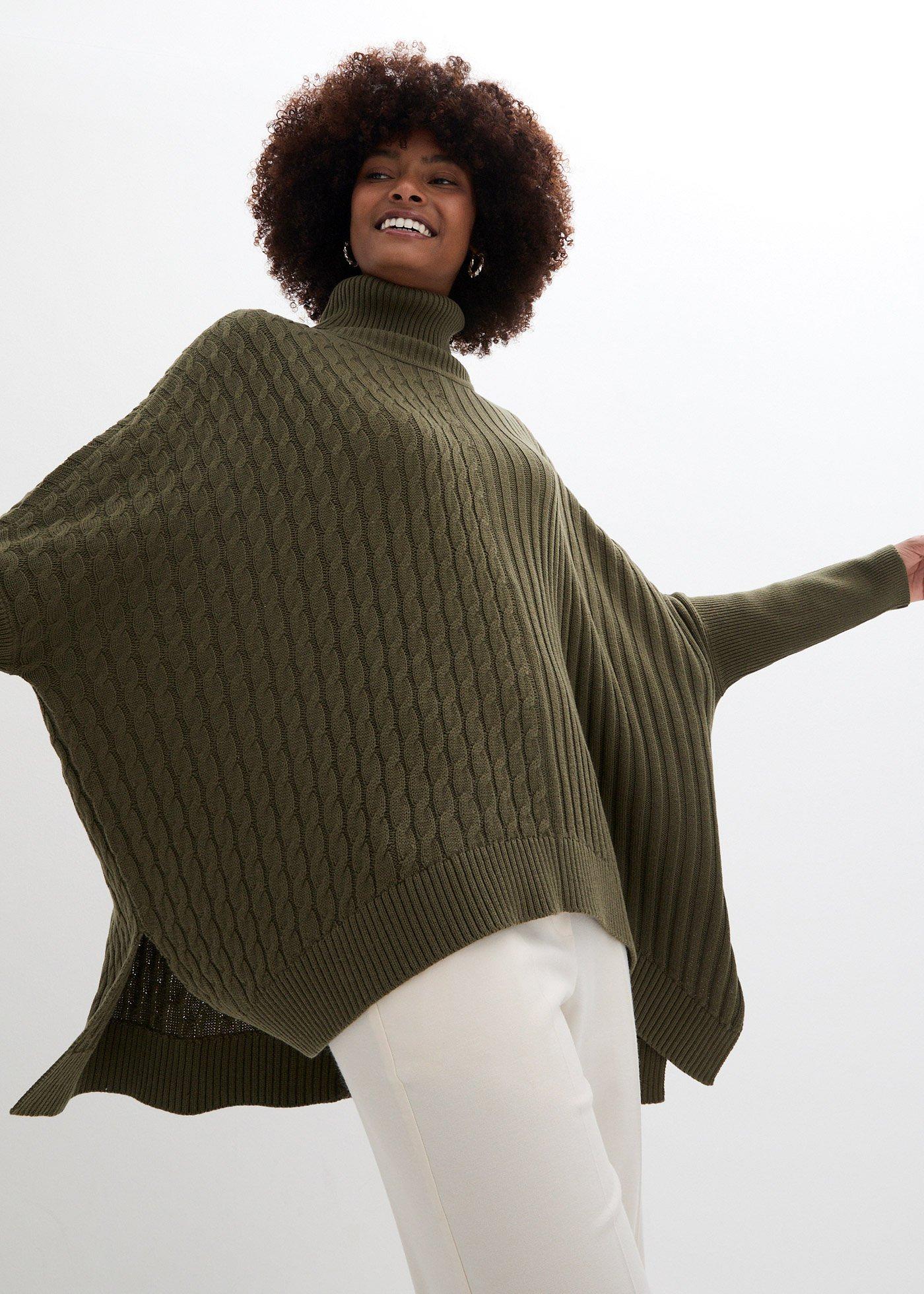 Sweter poncho oversize - Bonprix