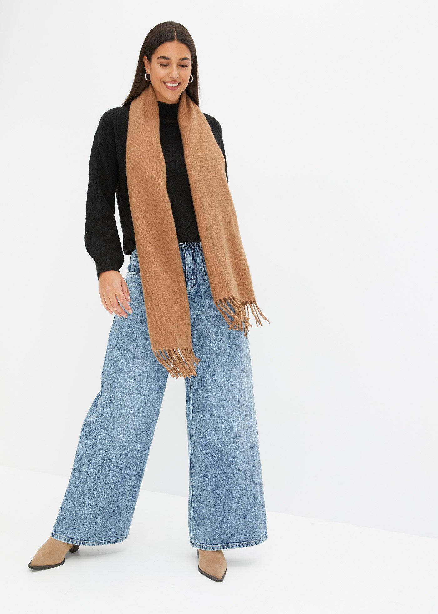 Dżinsy wide leg z wysokim stanem - Bonprix