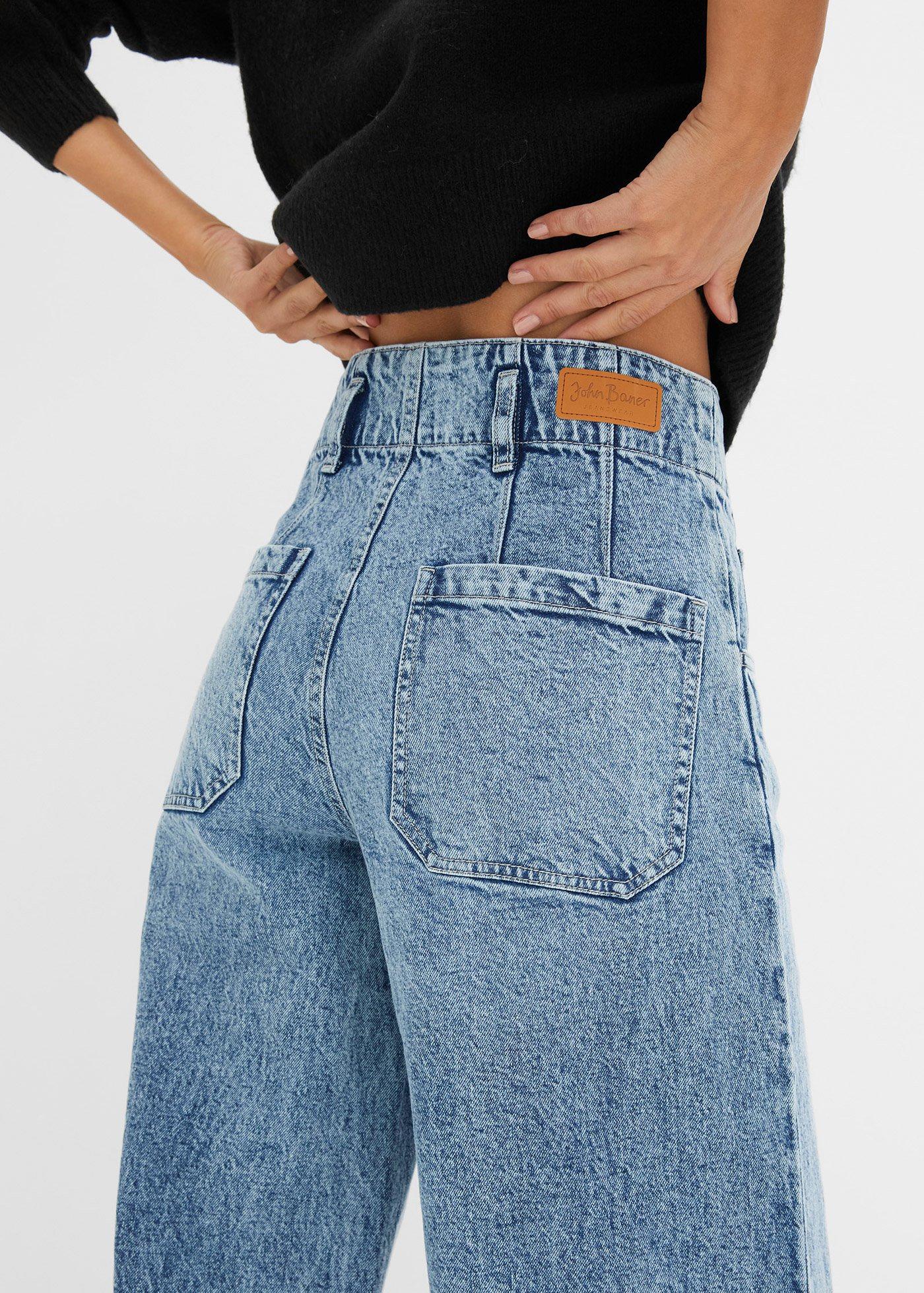 Dżinsy wide leg z wysokim stanem - Bonprix