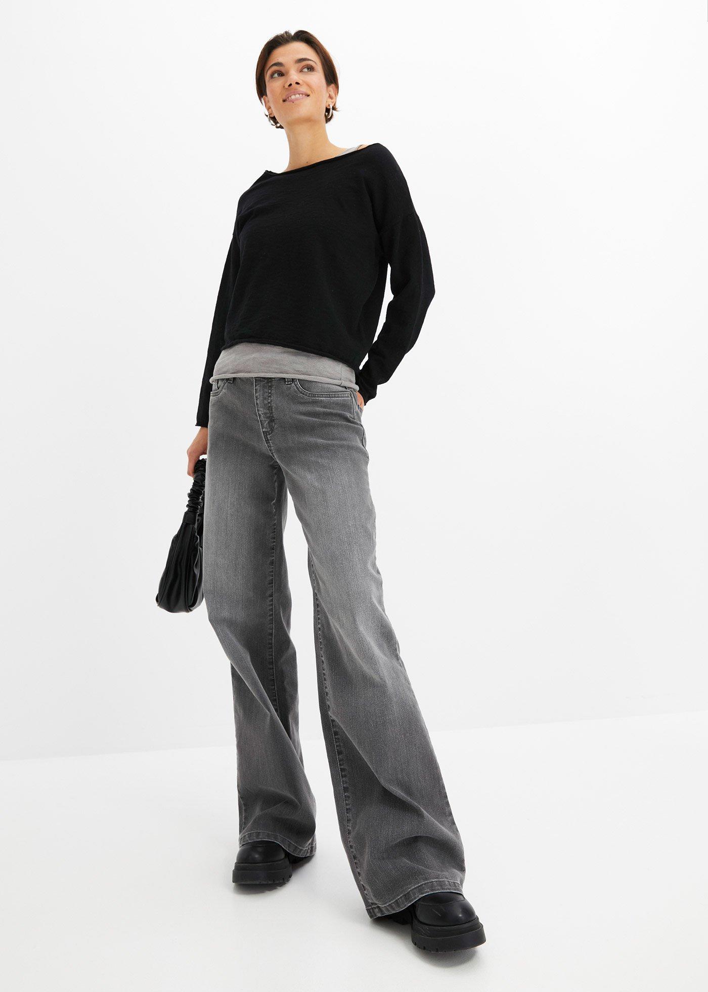 Sweter + top z czystej bawełny (kompl. 2-cz.) - Bonprix
