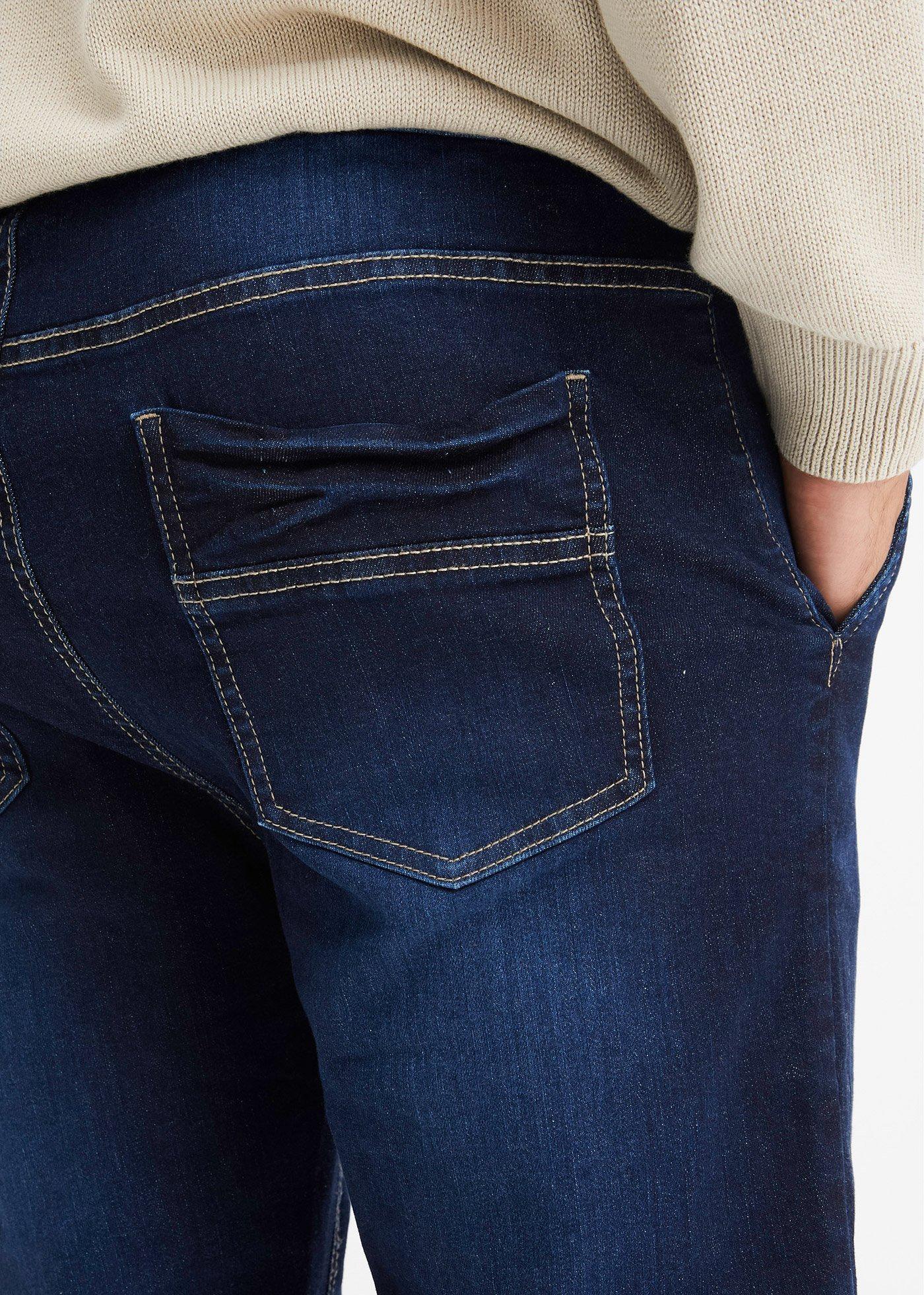 Joggery jeansowe o kroju regular fit z gumką w talii, tapered - Bonprix