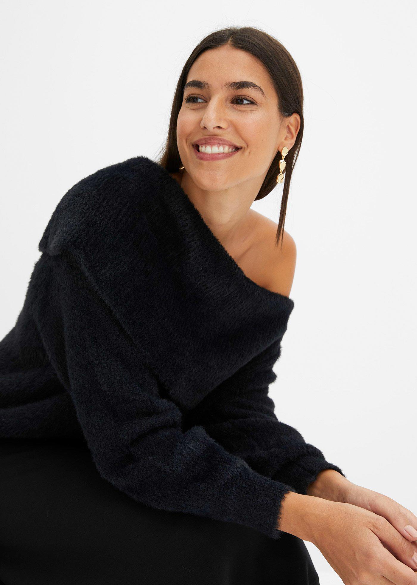 Sweter z asymetrycznym dekoltem off-shoulder - Bonprix