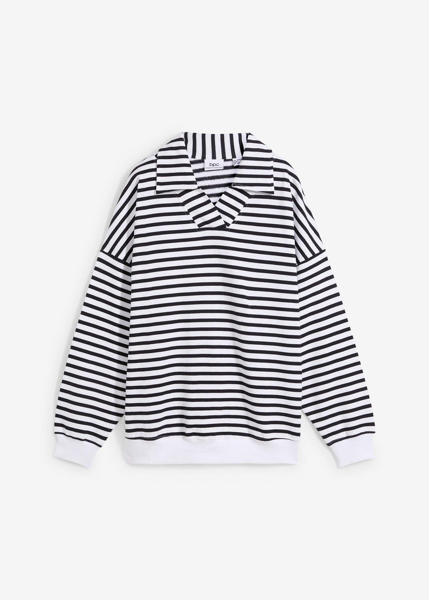 Sweat col polo et encolure en V