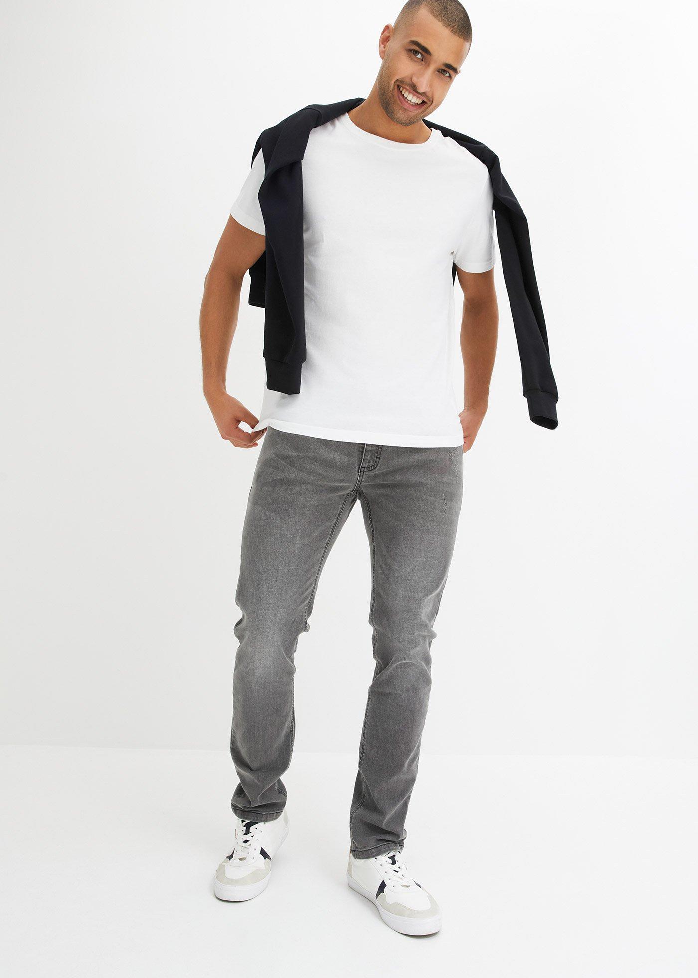 Dżinsy ze stretchem o kroju slim fit, straight - Bonprix