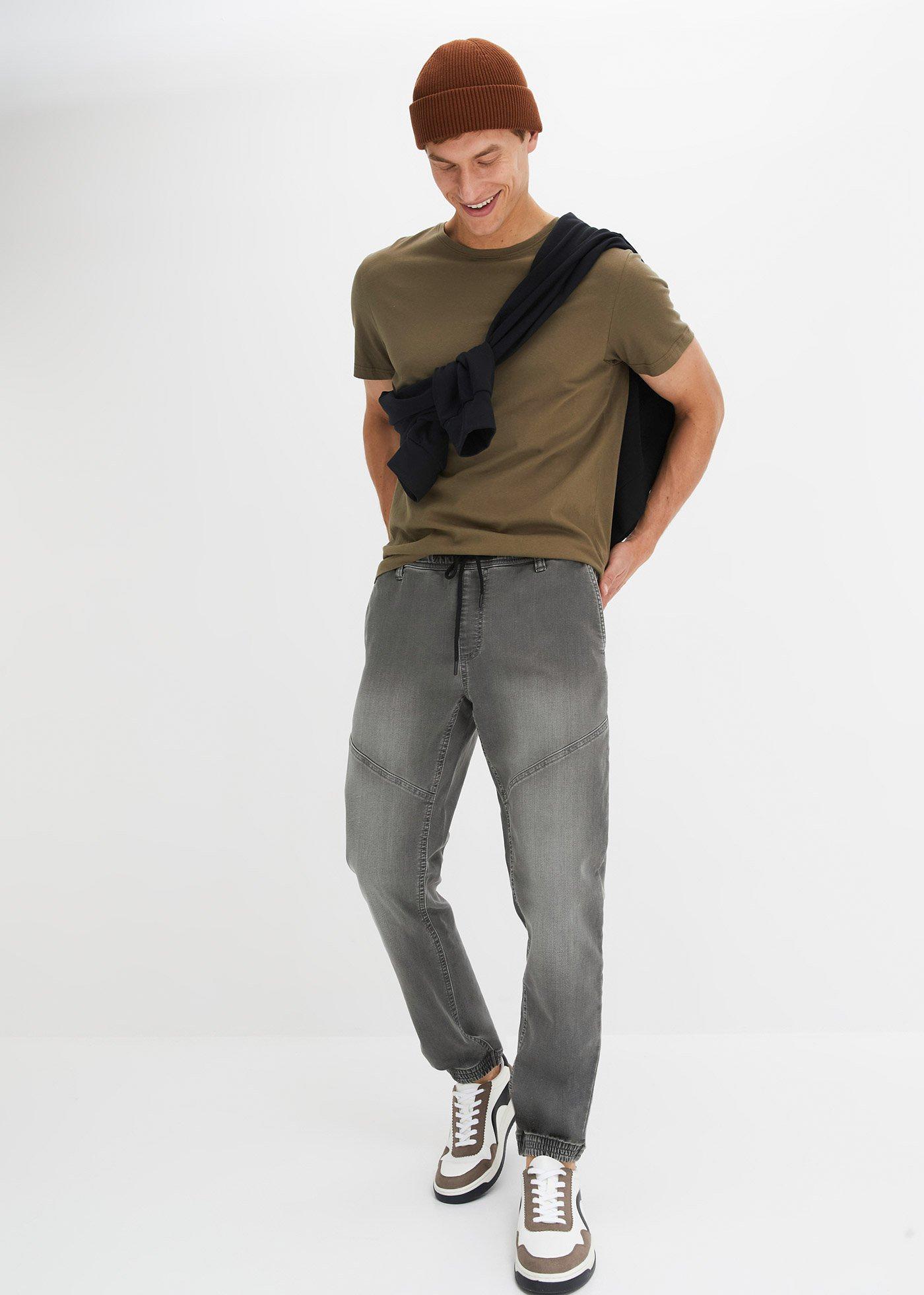 Dżinsy ze stretchem i gumką w talii, Regular Fit Straight - Bonprix