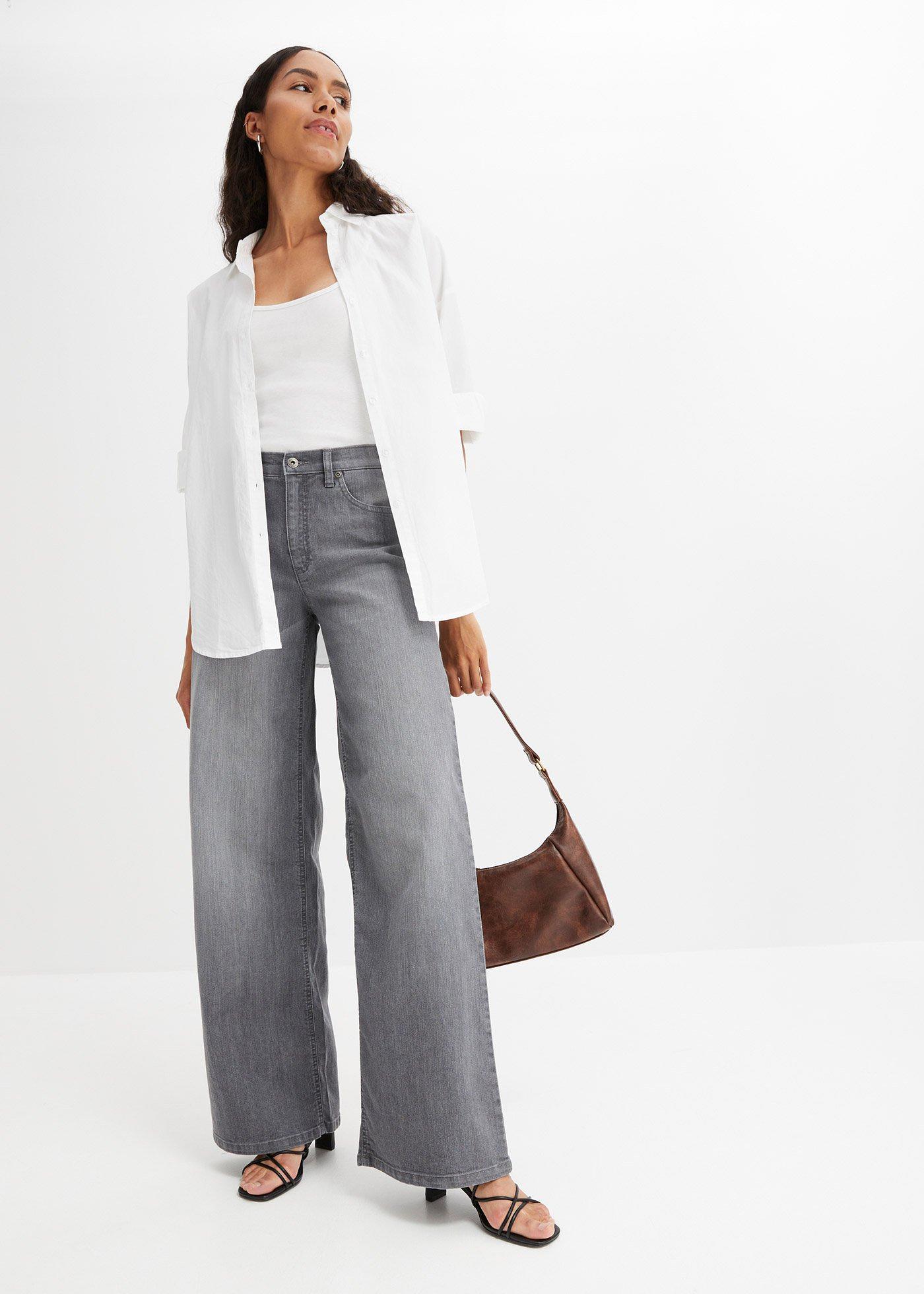 Koszula oversize z bawełny, rękawy 3/4 - Bonprix