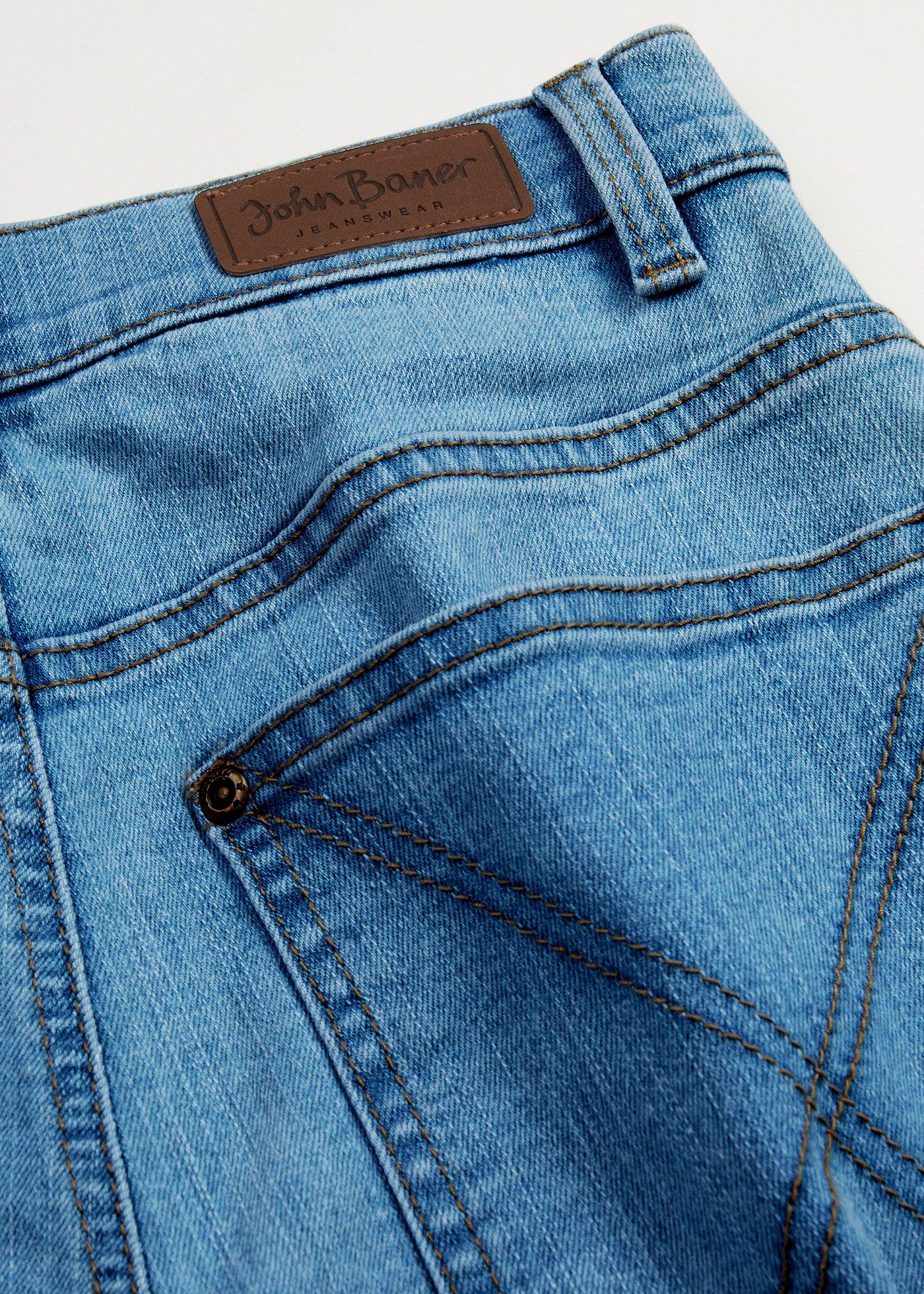 Dżinsy ze stretchem w wygodnym fasonie loose fit ze zwężanymi nogawkami i regulowanym paskiem - Bonprix