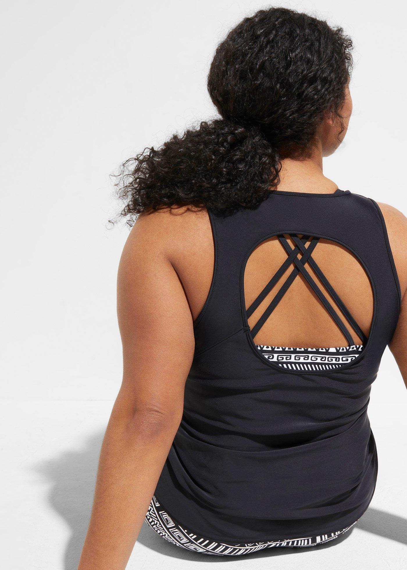 Tankini z górą typu bustier (komplet 3 cz.) - Bonprix