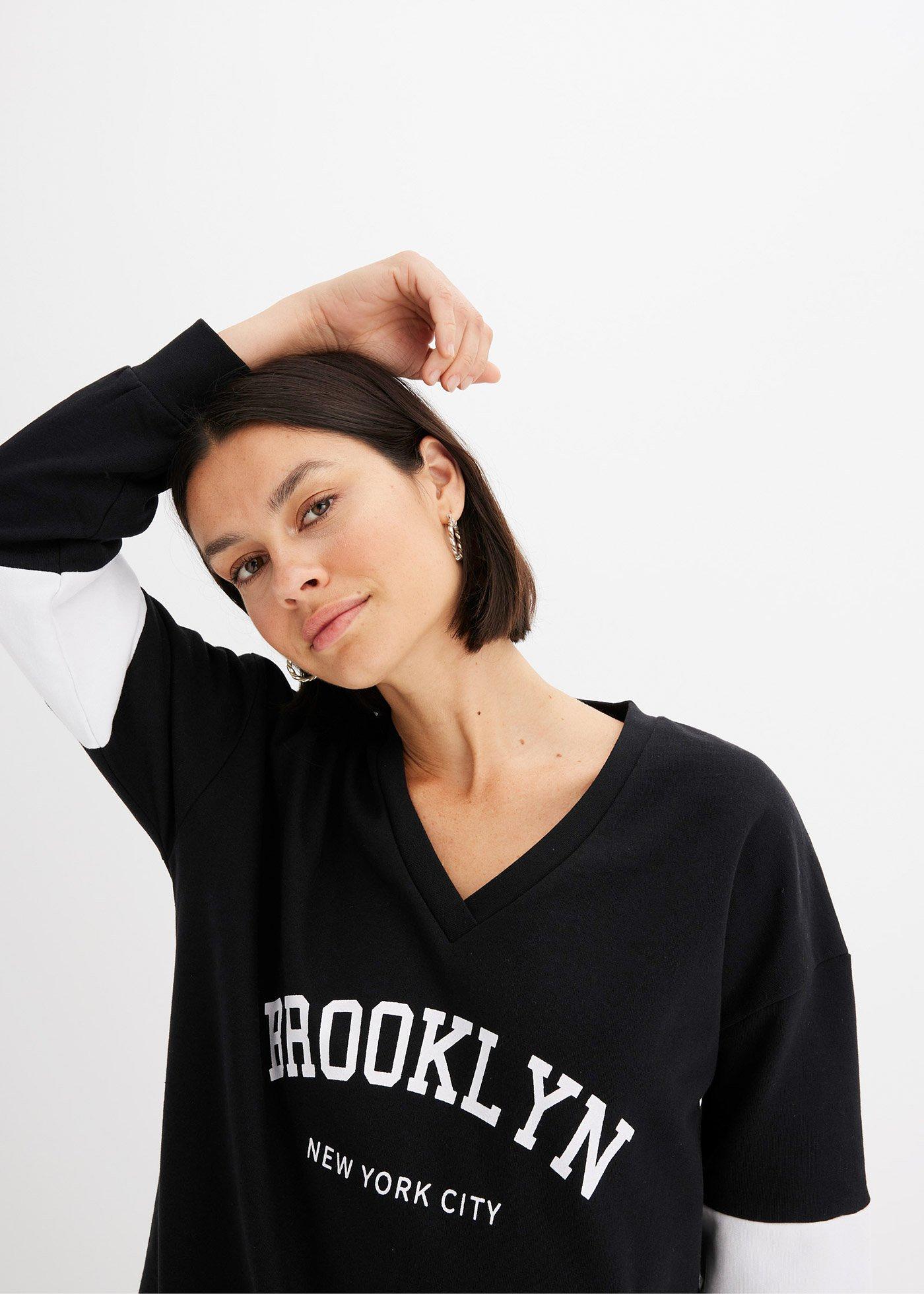 Bluza oversize z mieszanki bawełny - Bonprix