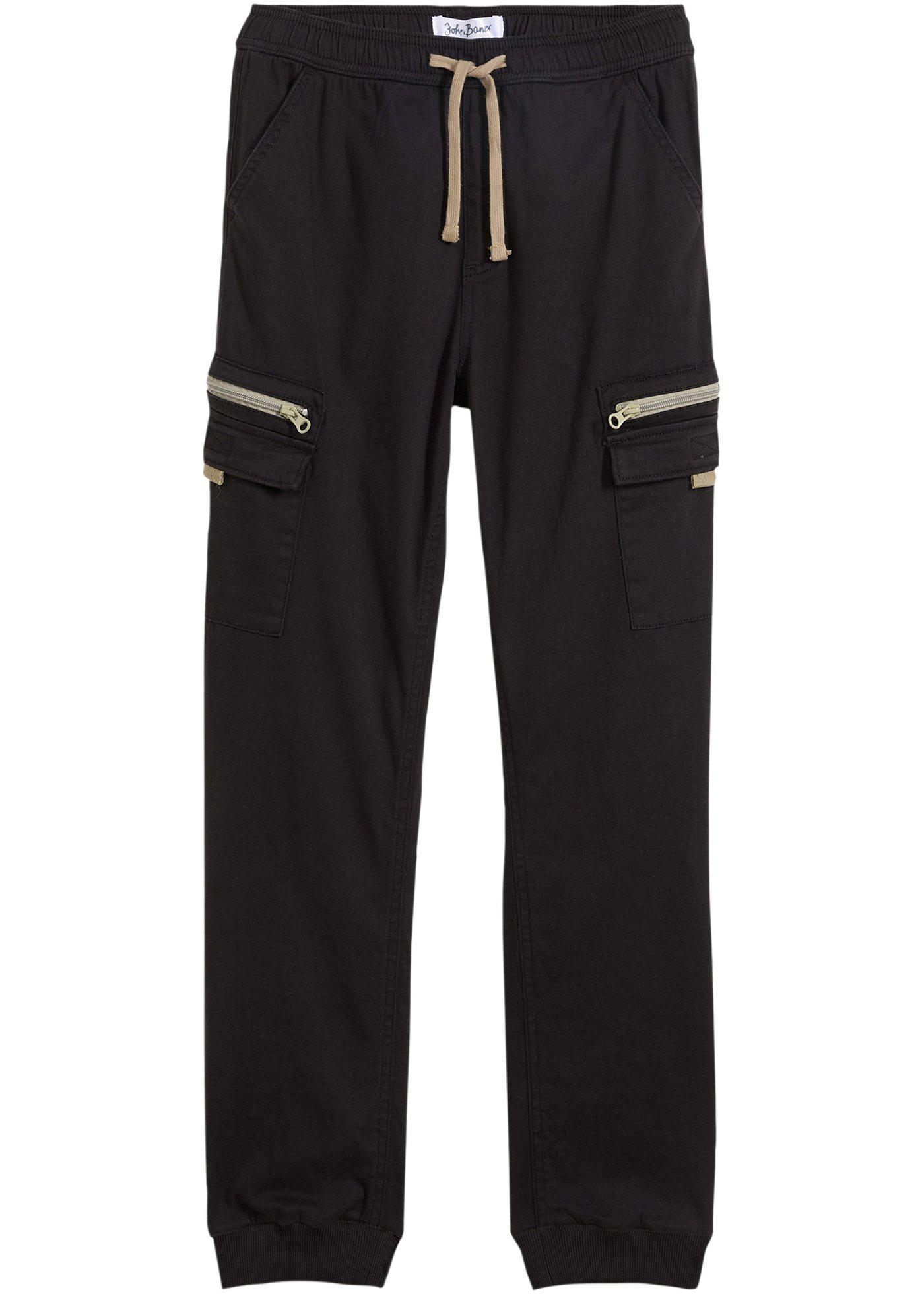 Pantalon cargo Regular et droit en coton extensible