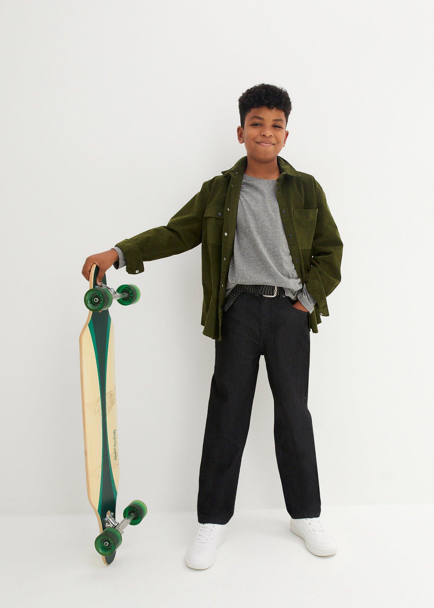 Dżinsy o kroju extra loose fit z prostymi nogawkami i regulowanym pasem - Bonprix