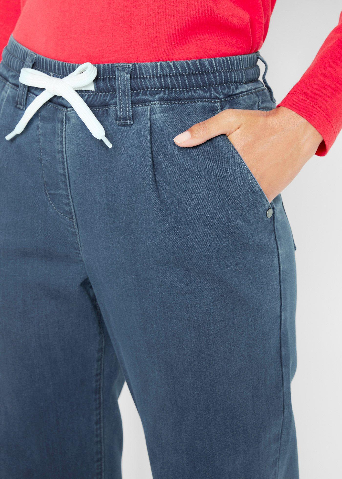 Dżinsy ocieplane z wygodnym paskiem - Bonprix