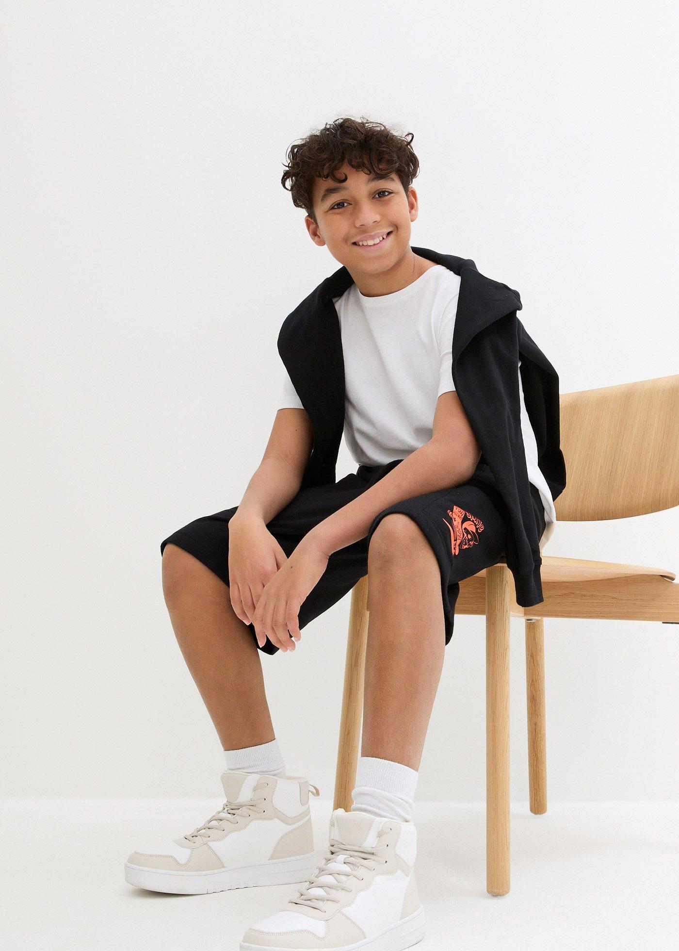 Bermudy dresowe chłopięce z bawełny organicznej - Bonprix