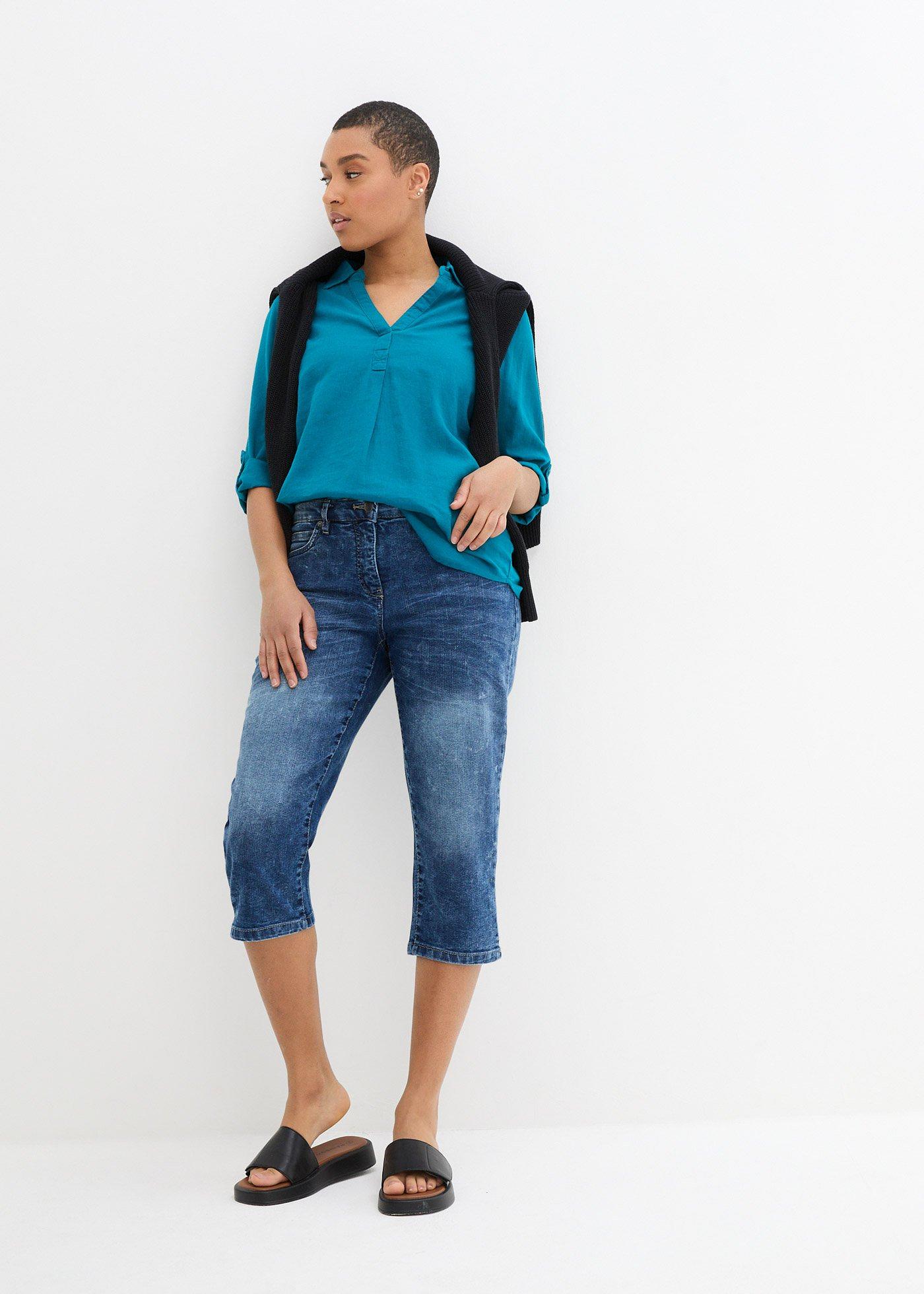 Dżinsy Straight, mid waist, ze stretchem - Bonprix
