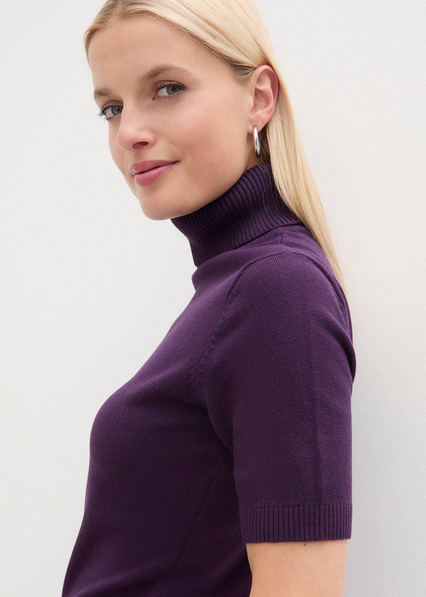 Sweter z golfem, krótki rękaw - Bonprix