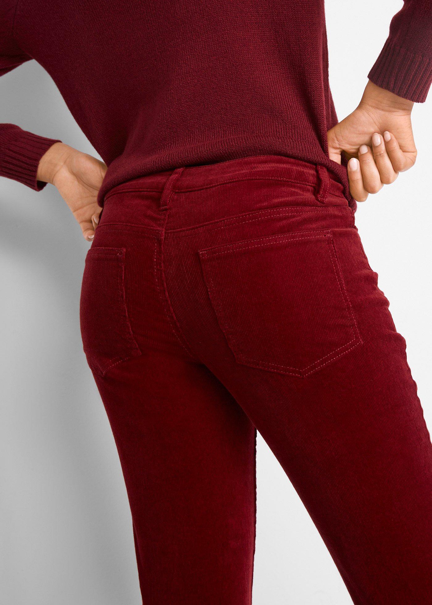 Spodnie sztruksowe ze stretchem o kroju bootcut - Bonprix