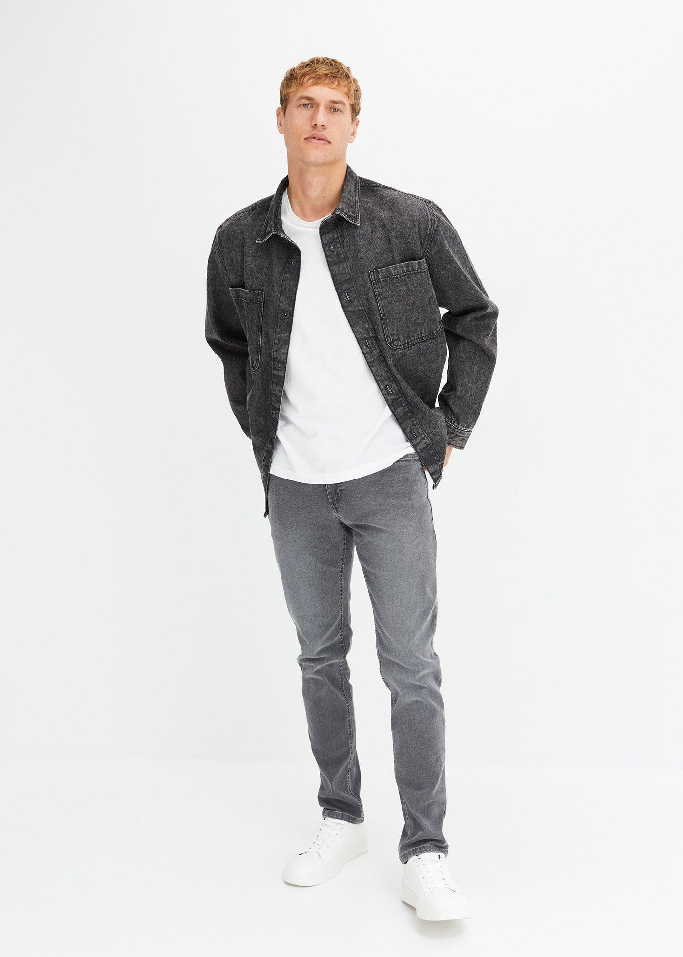 Dżinsy ze stretchem w wygodnym fasonie Regular Fit Tapered - Bonprix