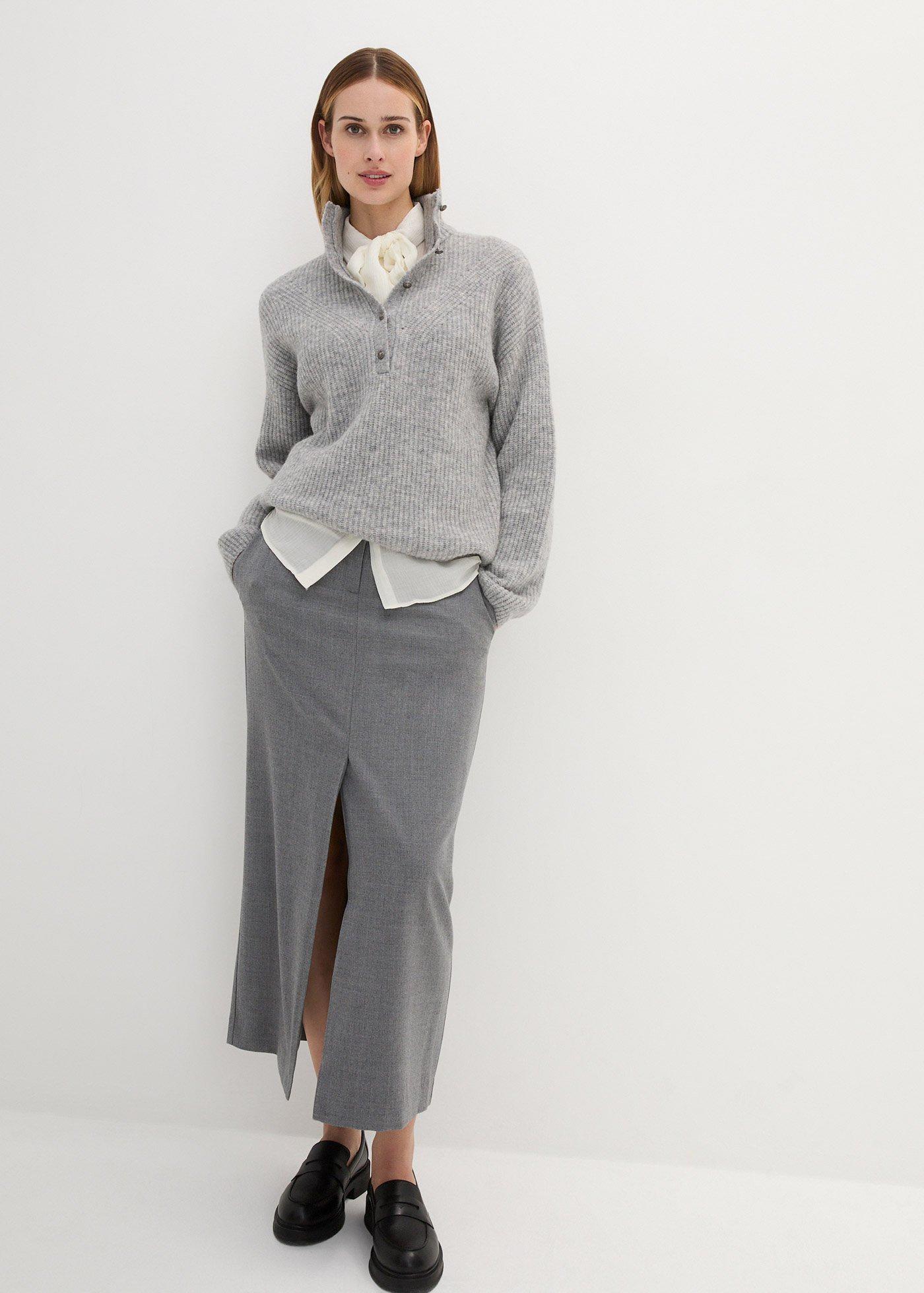 Sweter wełniany oversize z domieszką wełny alpaki - Bonprix