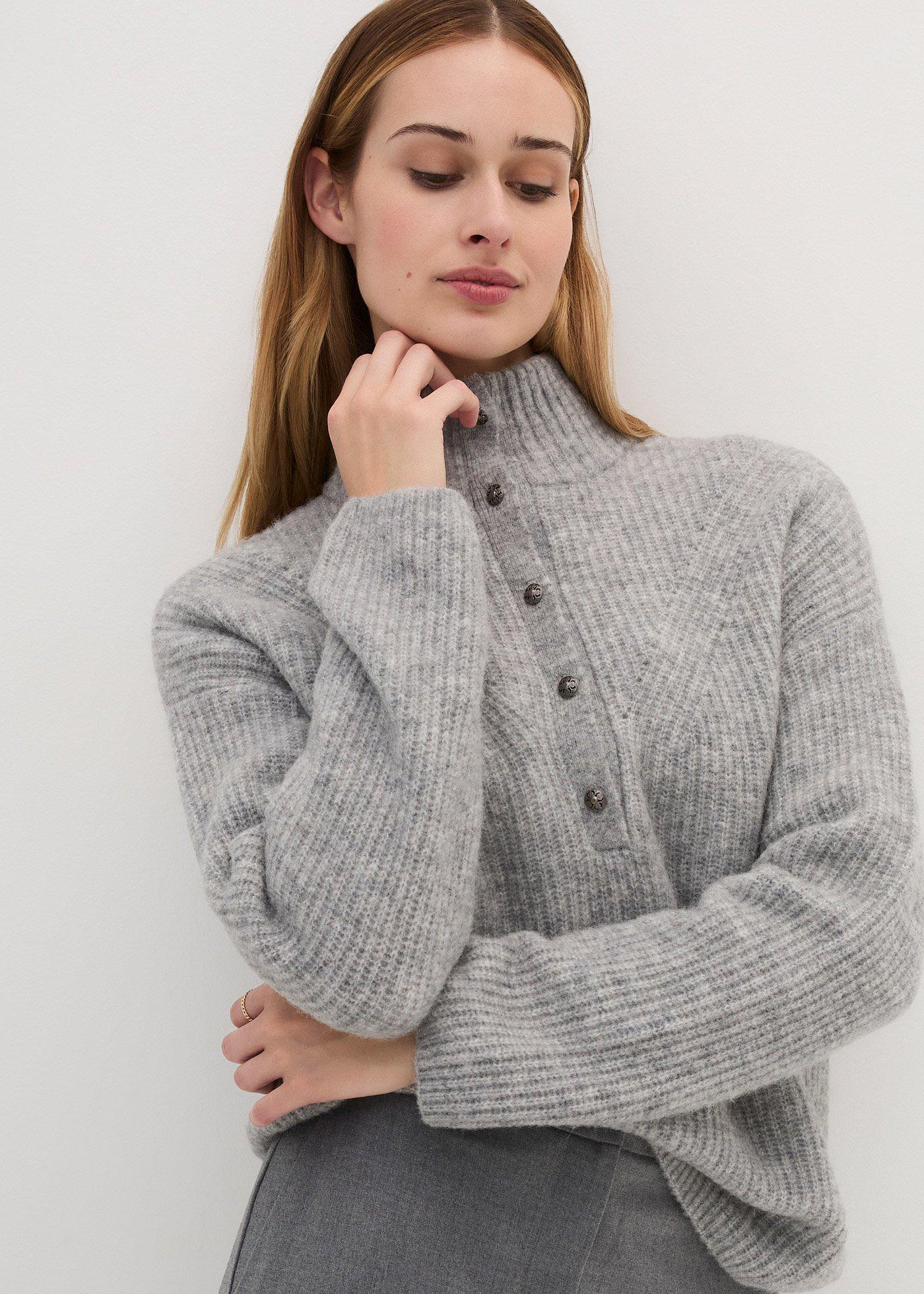 Sweter wełniany oversize z domieszką wełny alpaki - Bonprix
