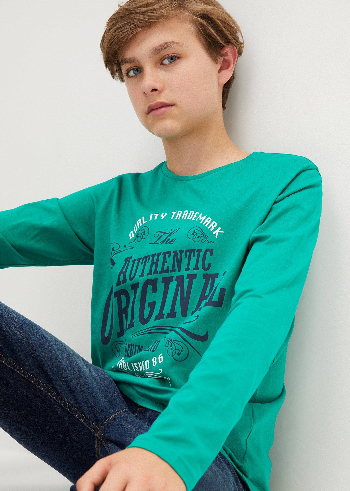 Shirt chłopięcy z długim rękawem, z bawełny organicznej (2 szt.) - Bonprix