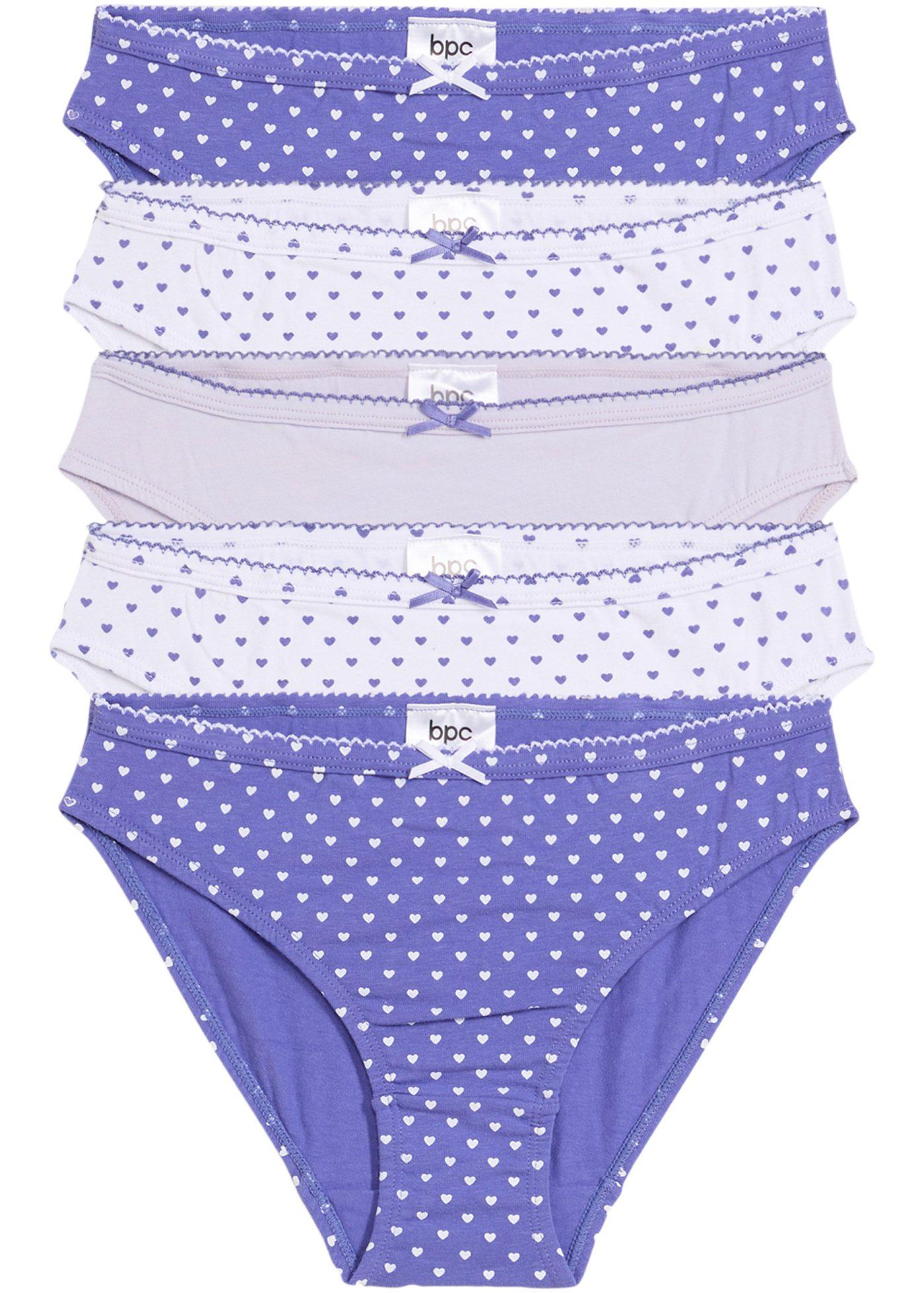 Figi z miękką bawełną z satynową kokardką (5 par) - Bonprix