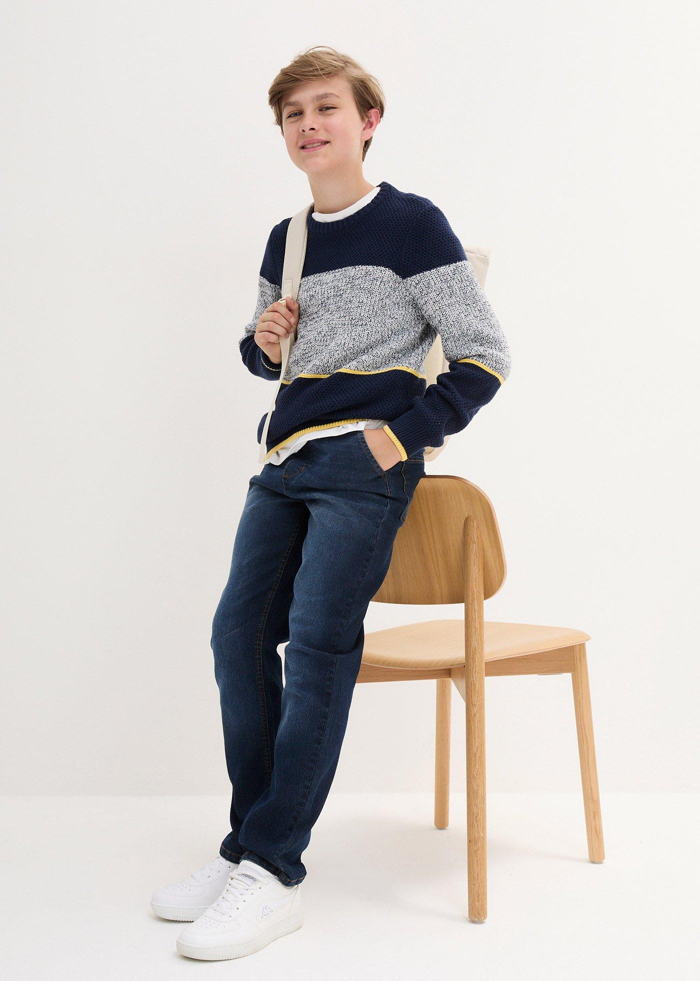 Dżinsy chłopięce z gumką w talii, Regular Fit - Bonprix