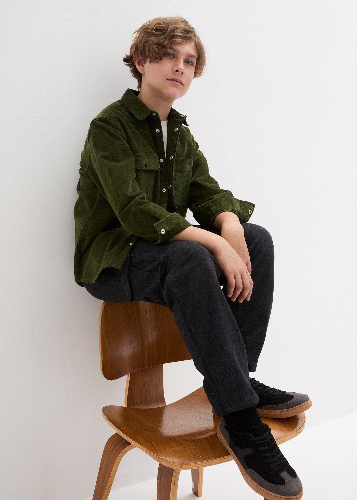 Spodnie dresowe z kieszeniami cargo z miękkiej mieszanki bawełny - Bonprix