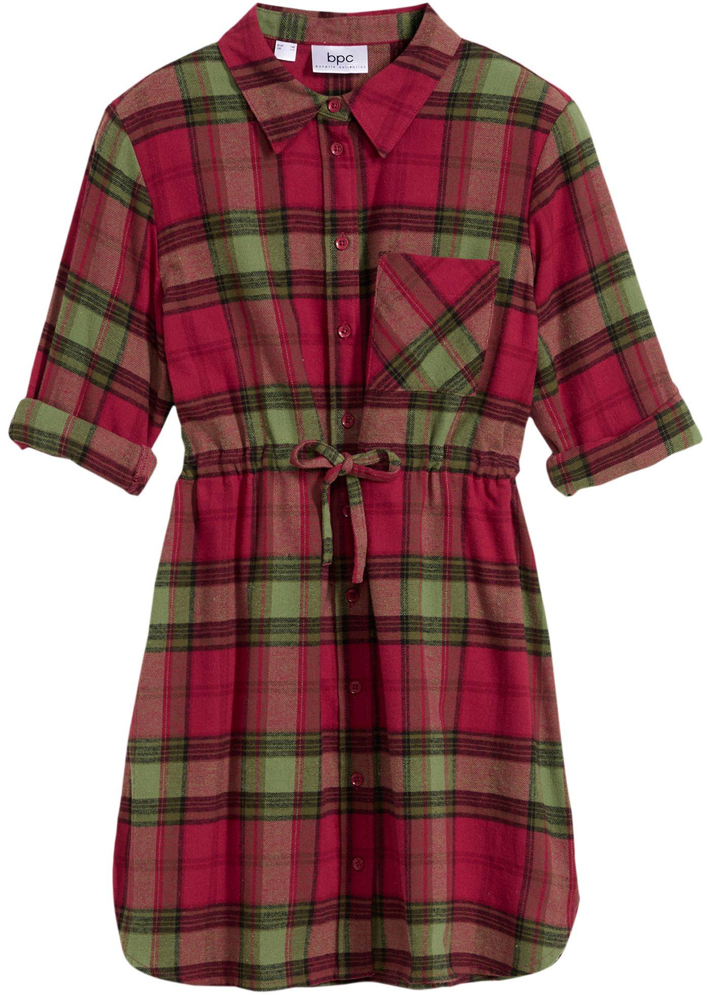 Sukienka koszulowa z flaneli - Bonprix