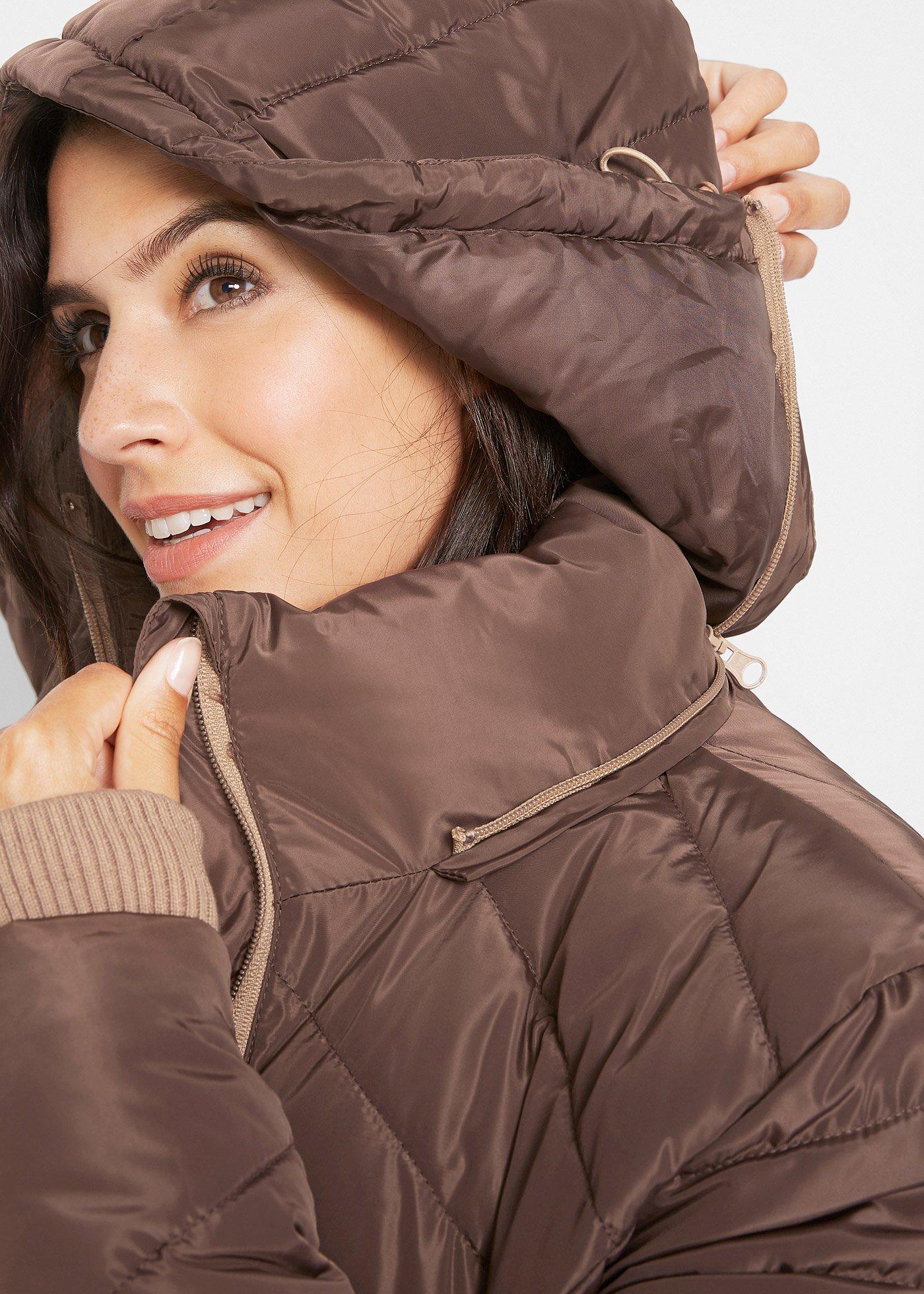 Długa kurtka pikowana, ocieplana - Bonprix