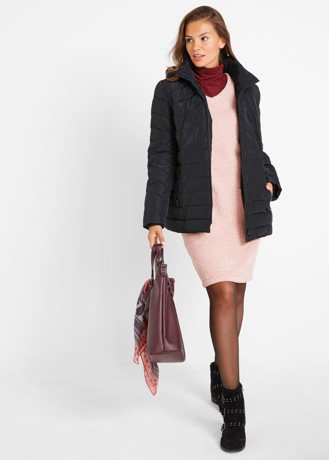 Lekka kurtka pikowana z odpinanym kapturem - Bonprix