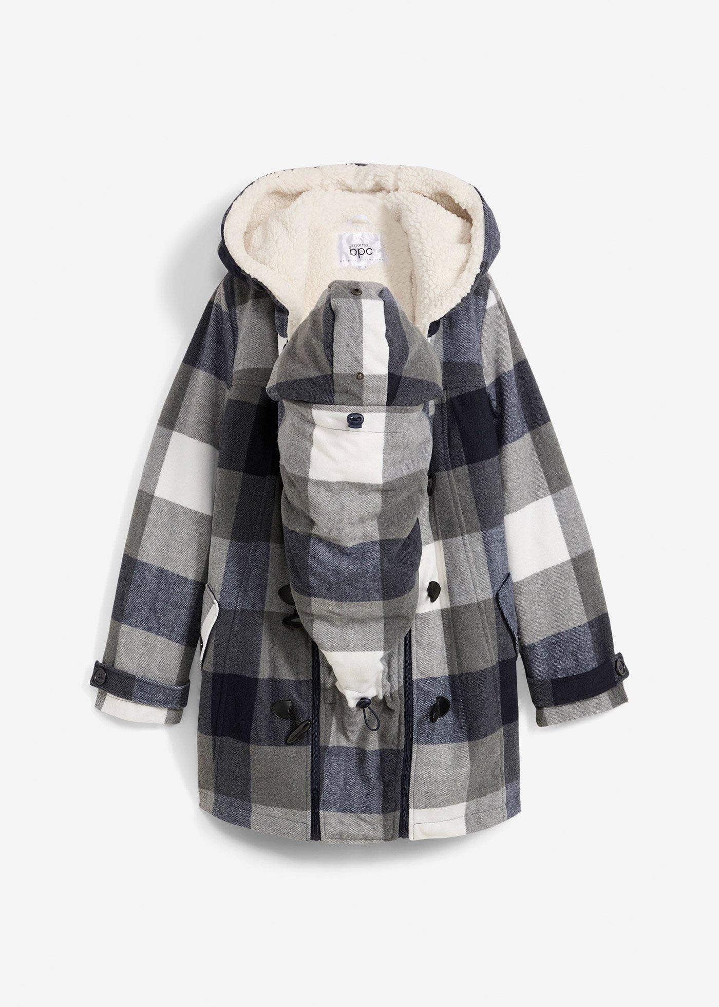 Veste de grossesse et de portage en laine avec doublure peluche
