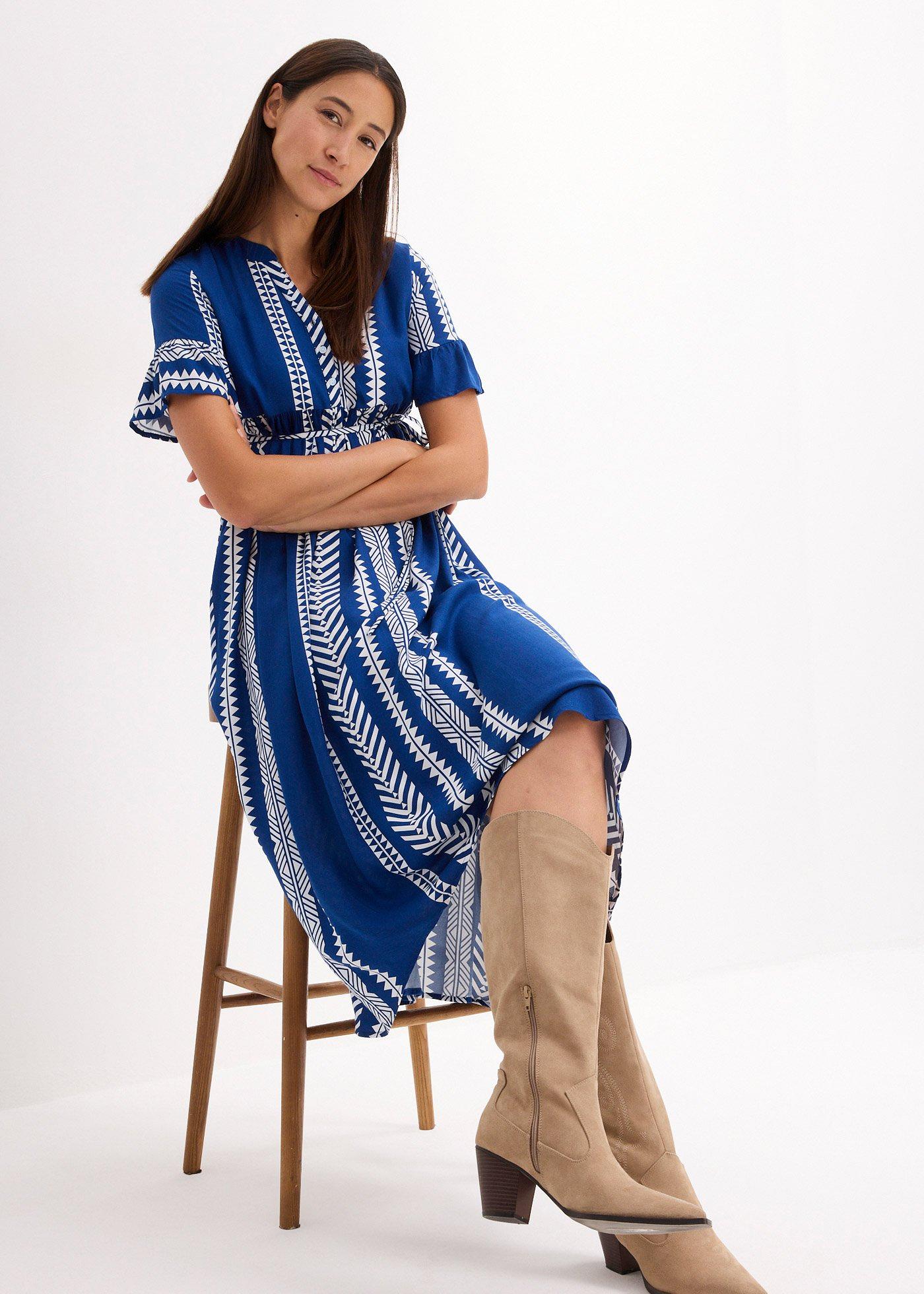 Sukienka 2w1 ciążowa i do karmienia z lejącej wiskozy - Bonprix