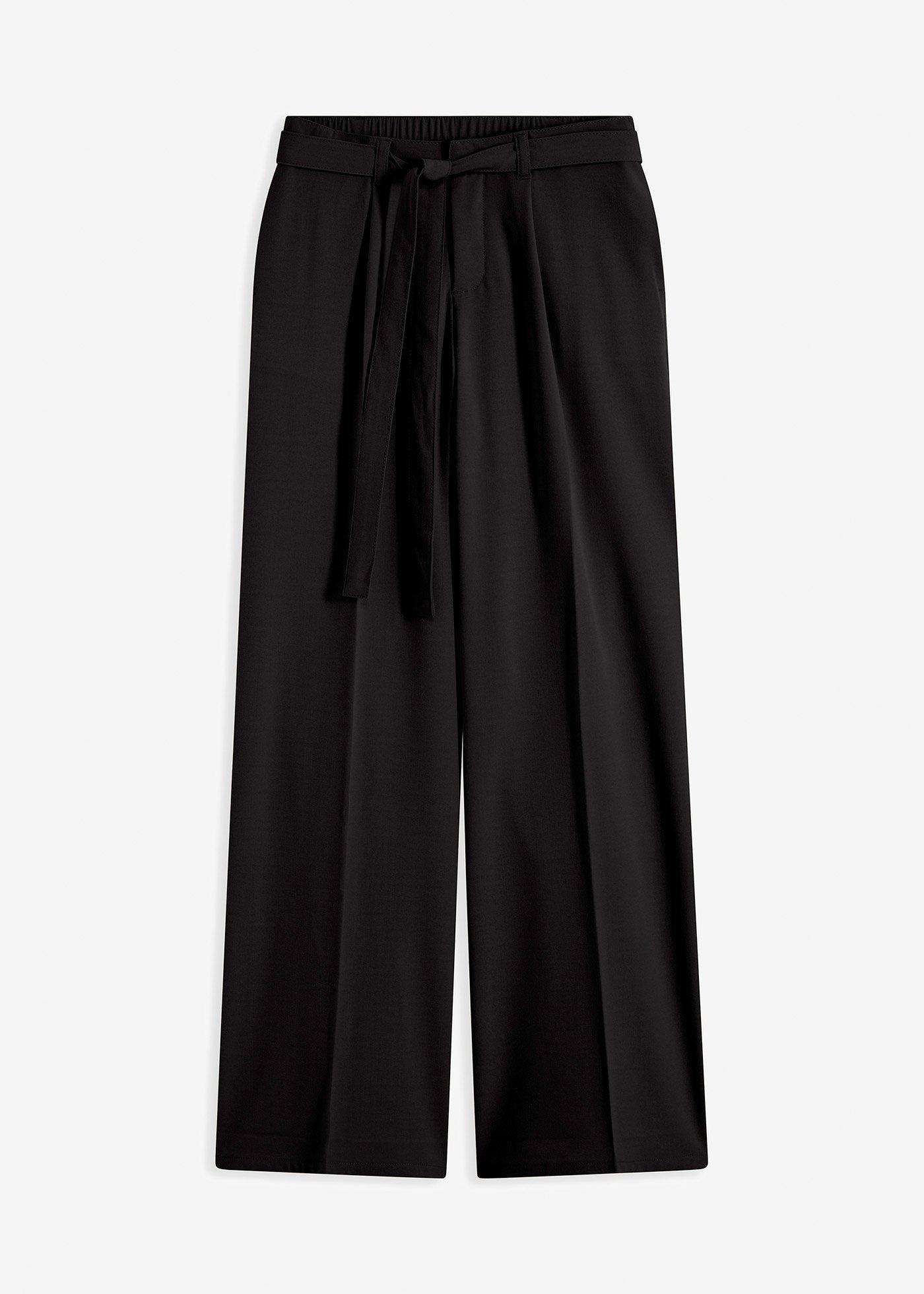 Pantaloni lejeri cu pense, din material cu viscoză