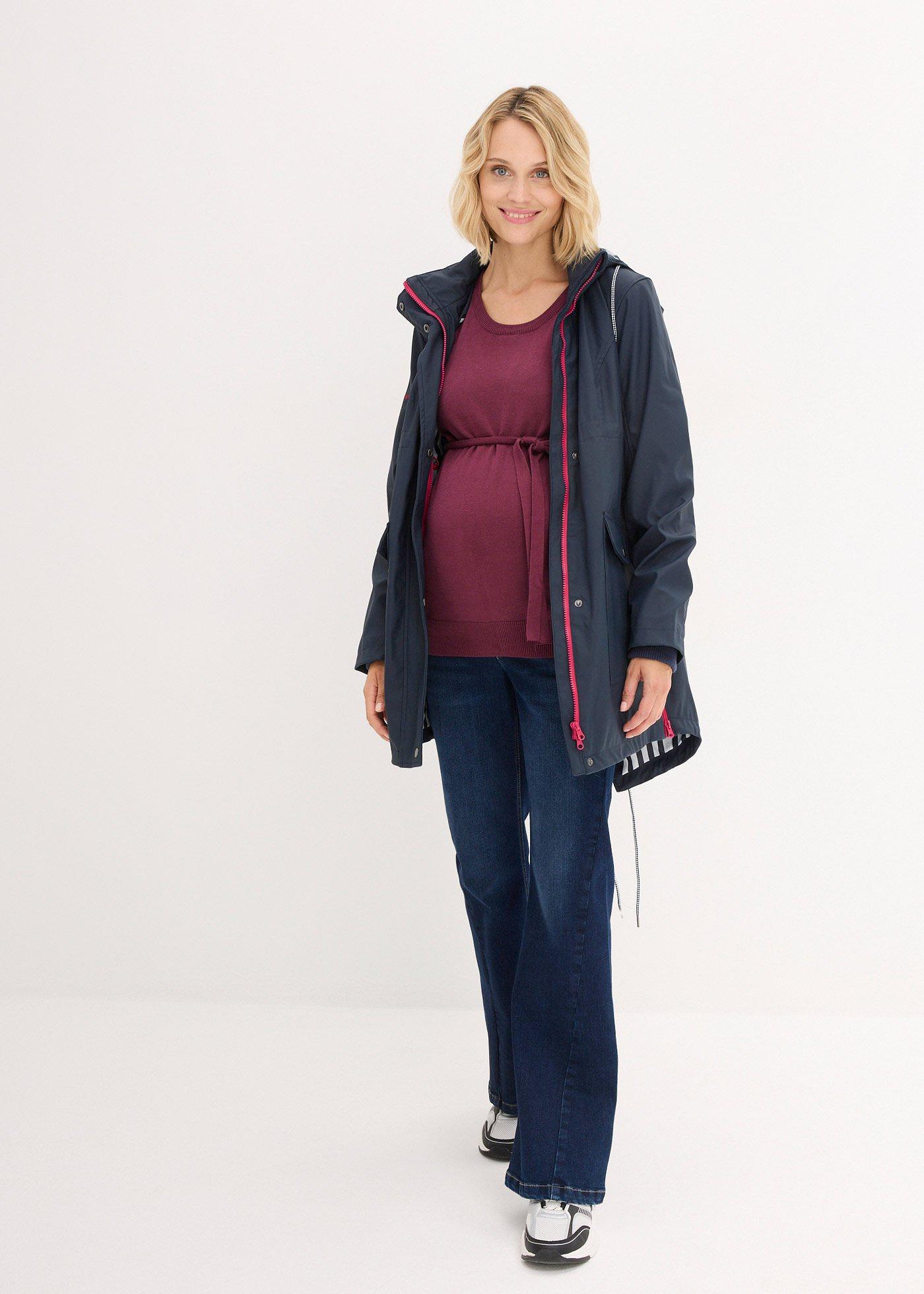 Kurtka ciążowa przeciwdeszczowa 3 w 1, z wstawką niemowlęcą na nosidełko - Bonprix