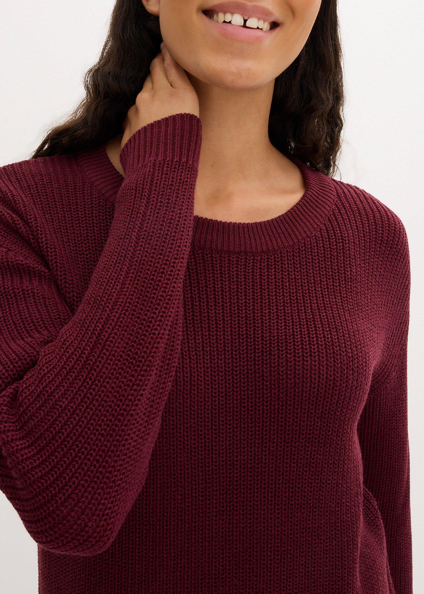 Sukienka dzianinowa oversized w prążek - Bonprix