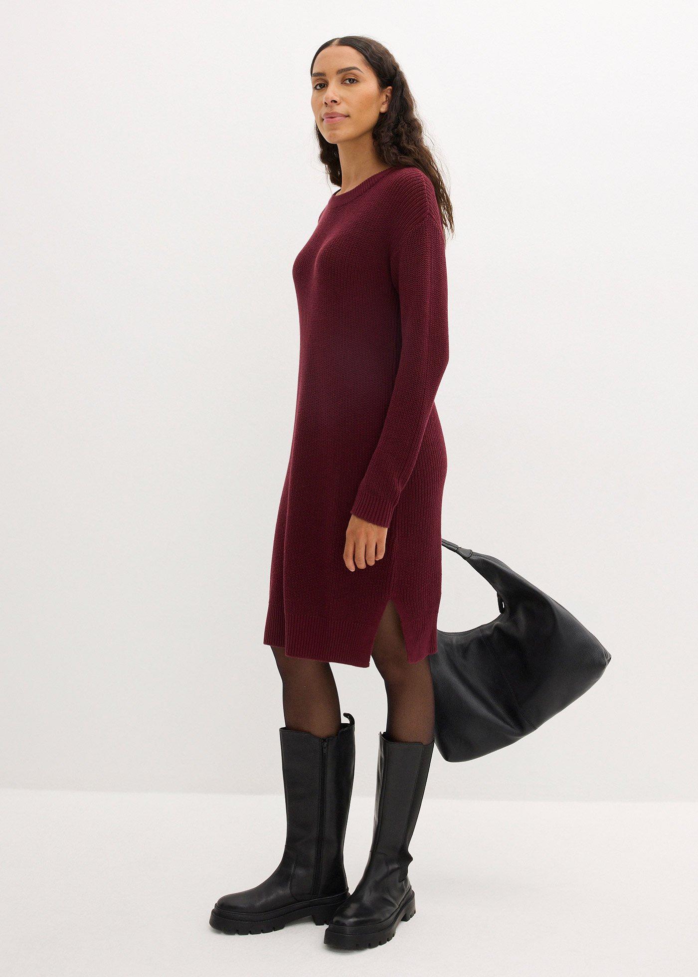 Sukienka dzianinowa oversized w prążek - Bonprix