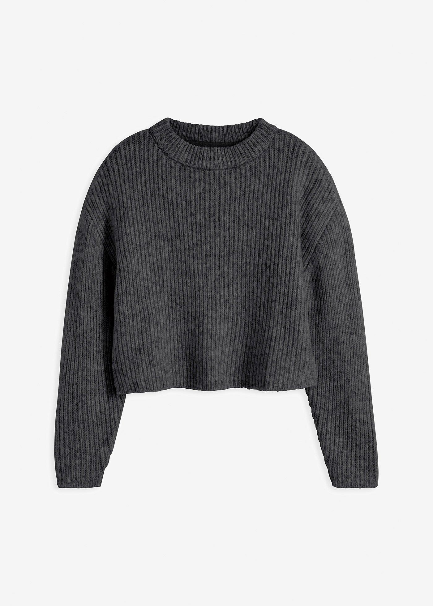 Pulover din tricot moale din lână, cu ochiuri mari