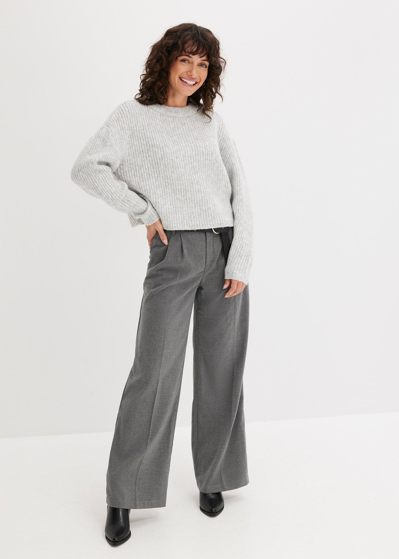 Sweter z grubej, miękkiej dzianiny z domieszką wełny - Bonprix
