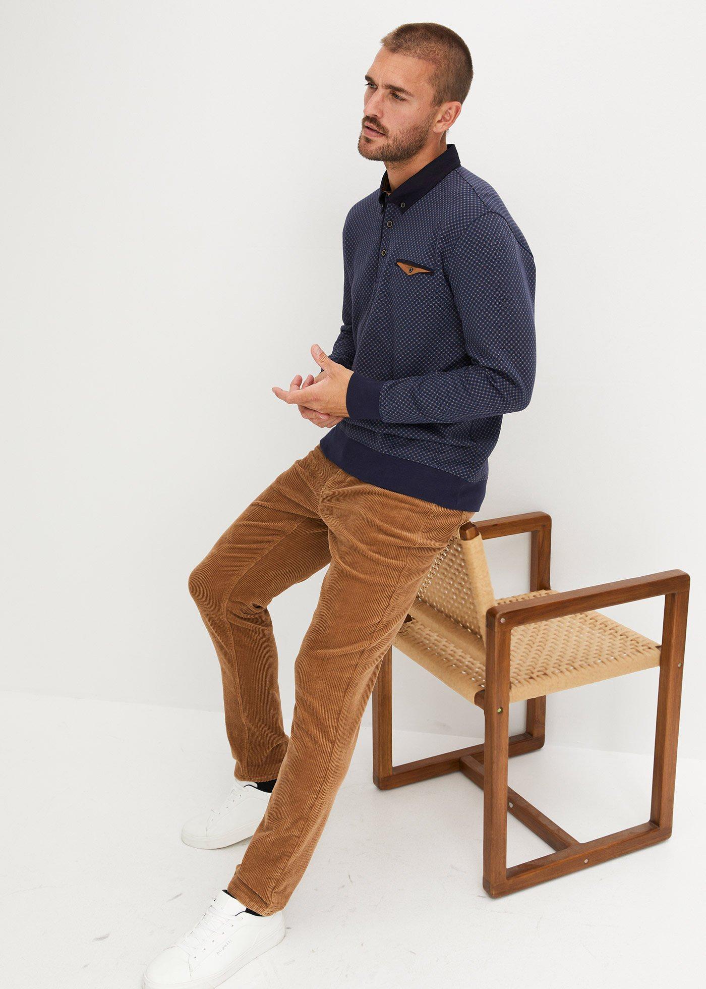 Elegancka bluza z kołnierzykiem polo, z bawełny organicznej - Bonprix