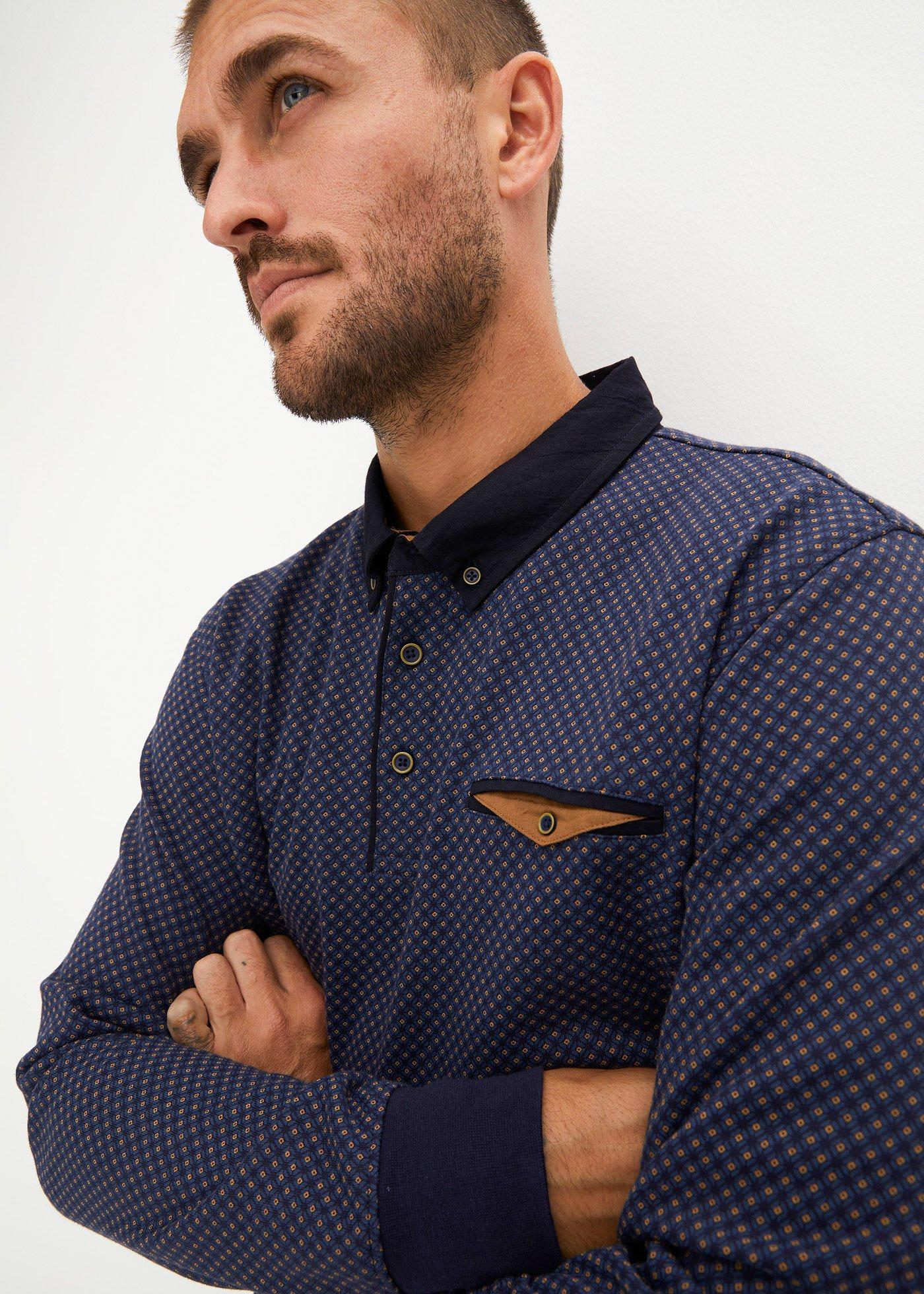 Elegancka bluza z kołnierzykiem polo, z bawełny organicznej - Bonprix