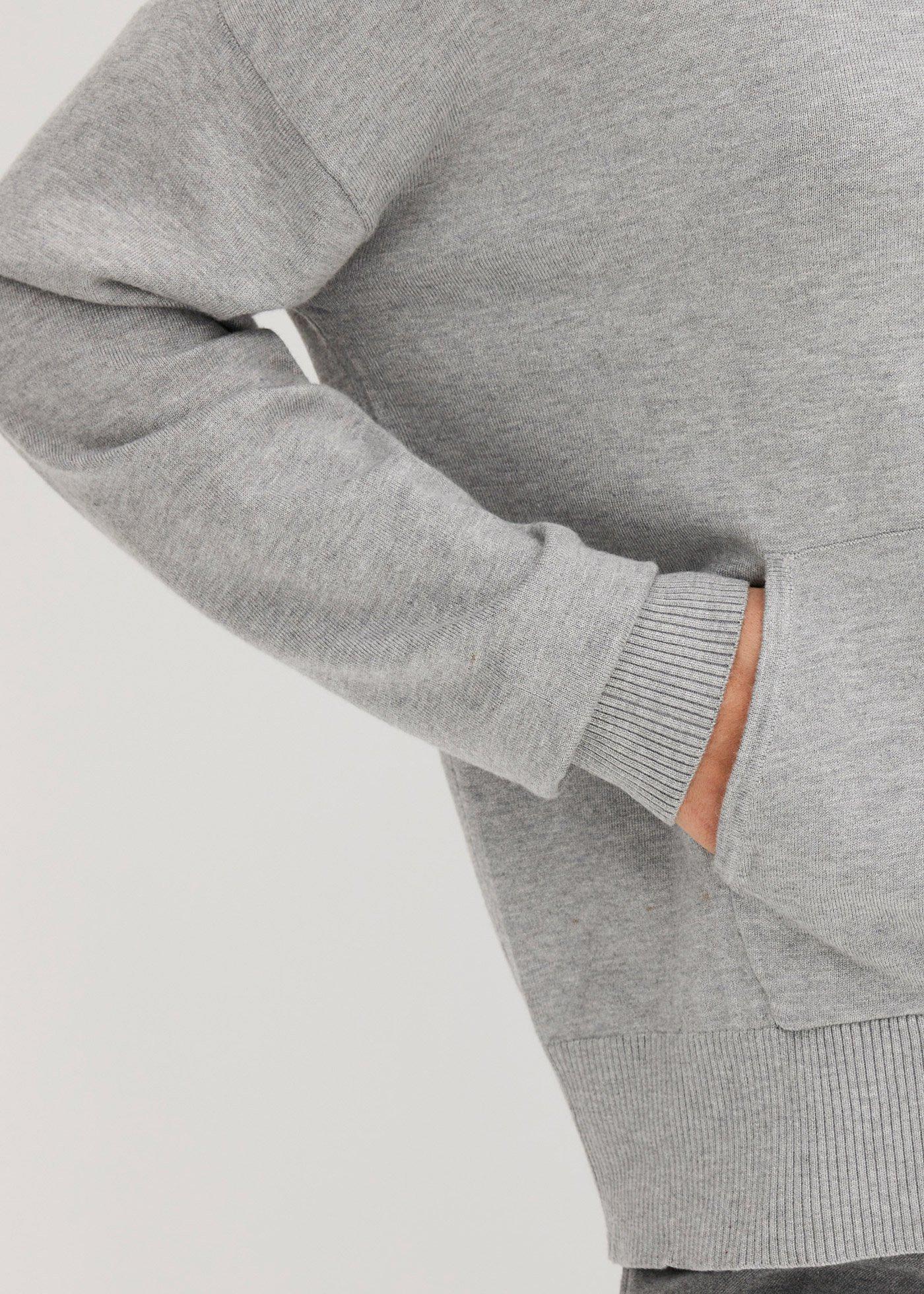 Bluza dzianinowa z kapturem i kieszonką kangurką, z materiału z domieszką wiskozy - Bonprix