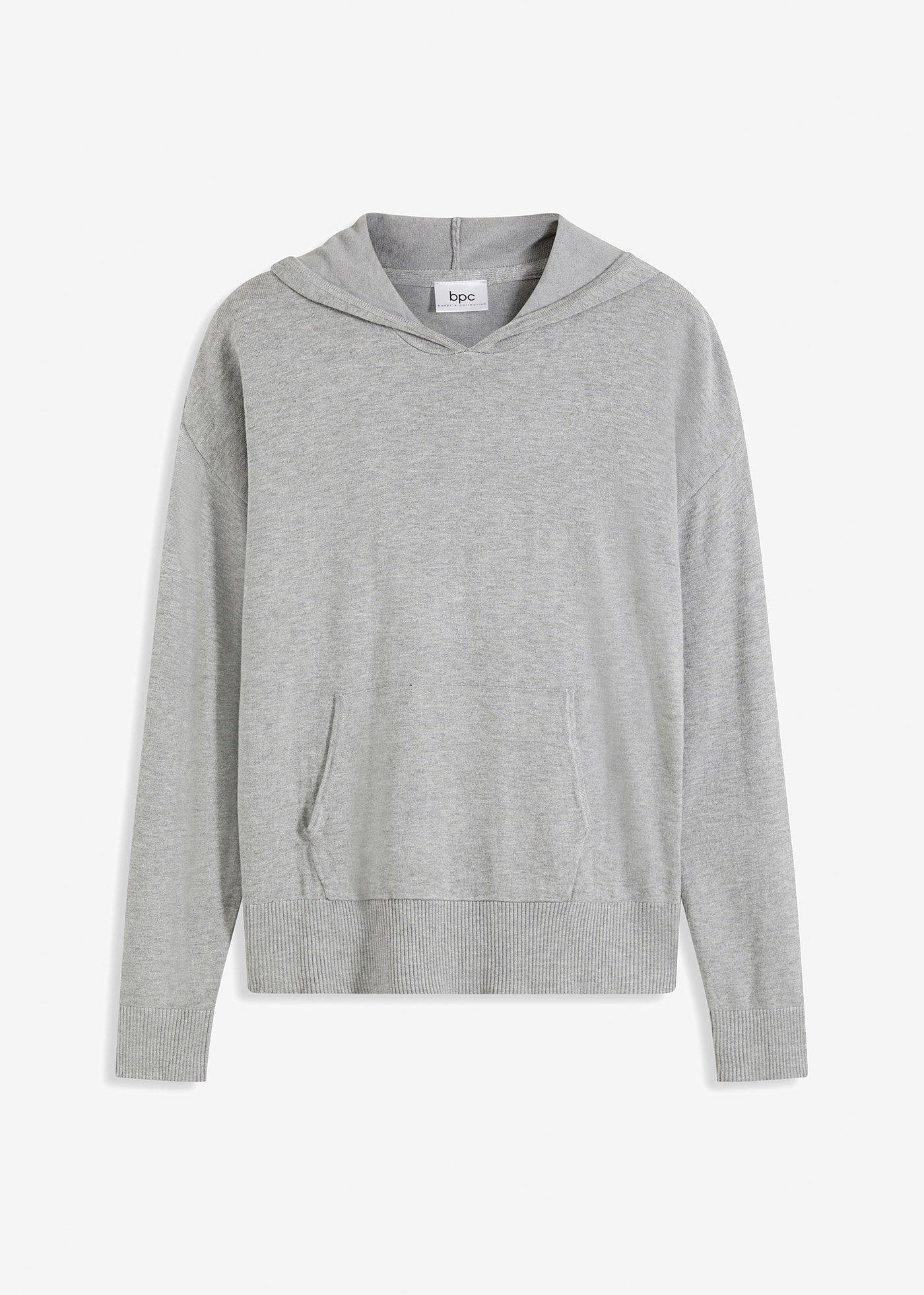 Sweat en maille à capuche et poche kangourou
